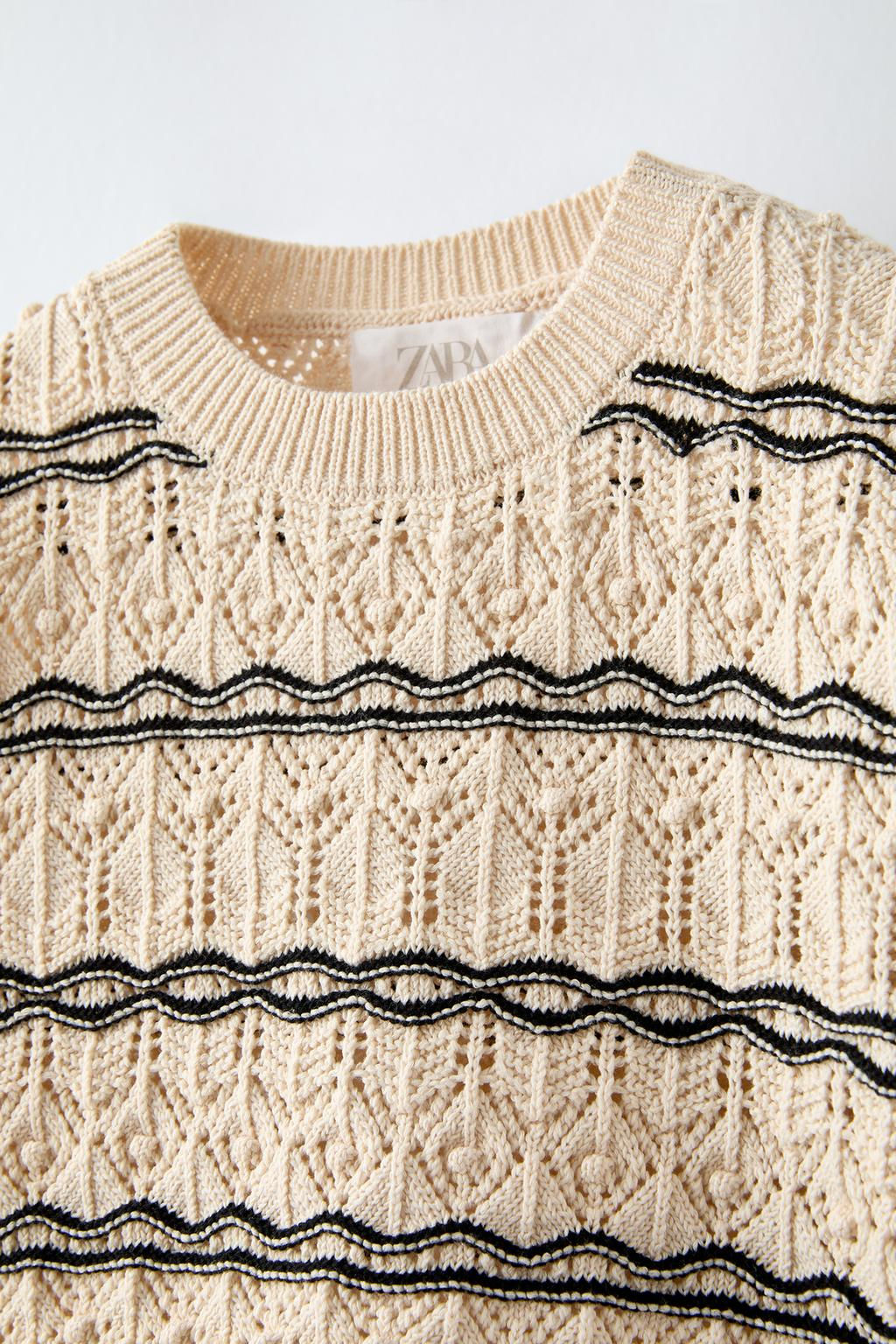 CROCHET KNIT T-SHIRT - Zara фото 3