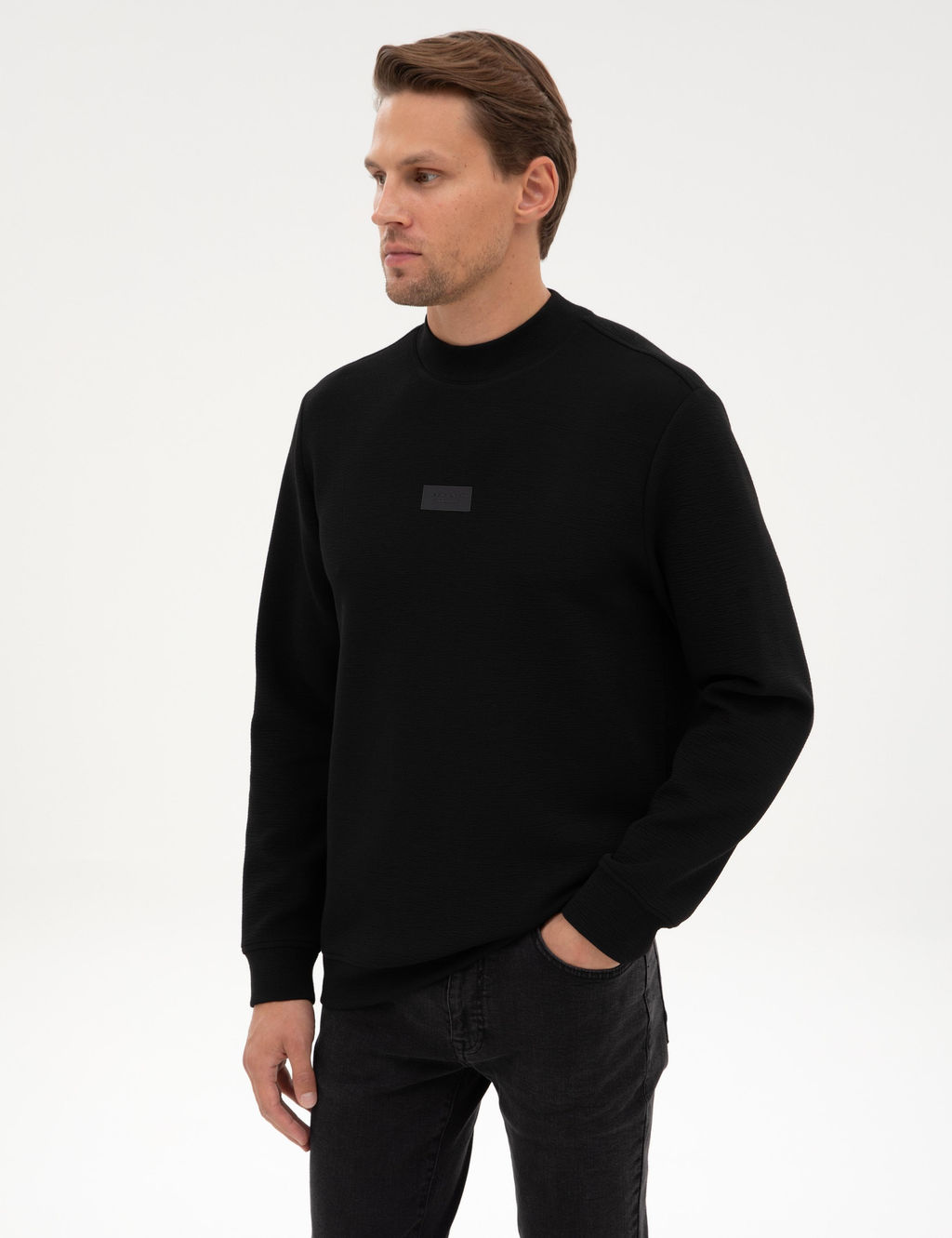 Siyah Regular Fit Sweatshirt - Pierre cardin фото 3