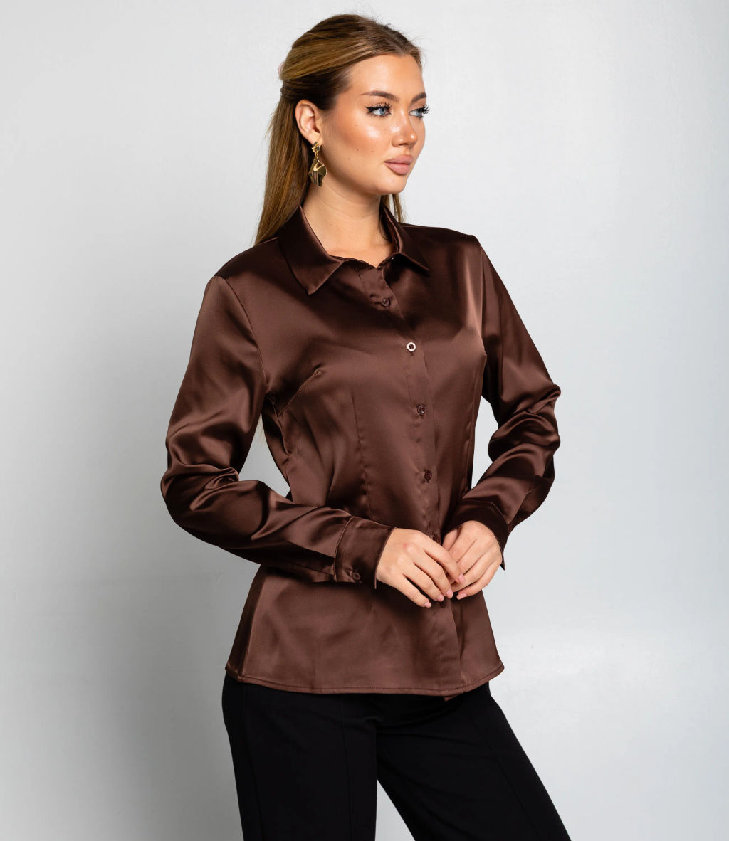 Блуза #ОКТ025022, шоколадный