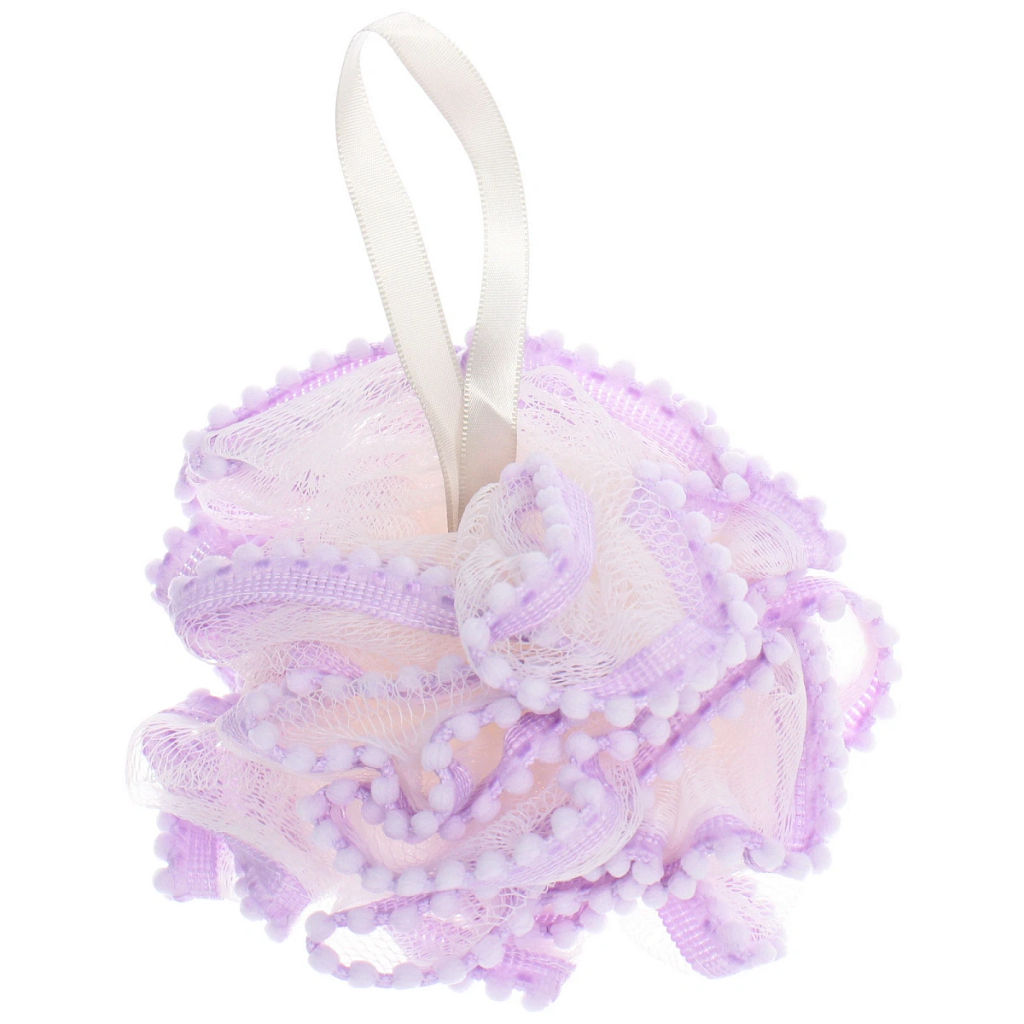 Цена за 3 шт. Мочалка нейлоновая "Premium - SEFORA", цвет сиреневый, d-11см, 50гр, (ZIP пакет)