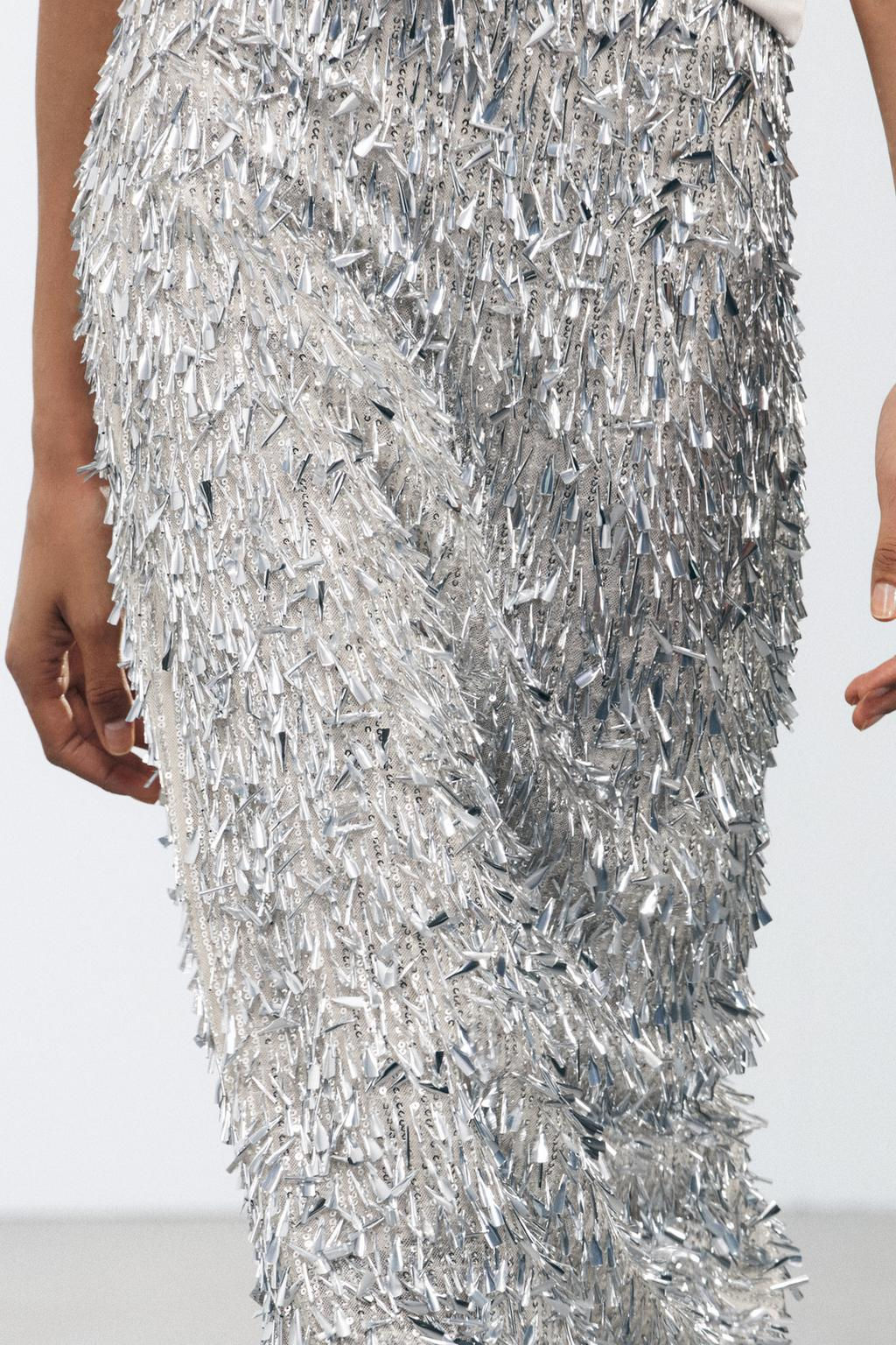 SEQUINNED MIDI SKIRT - Zara фото 3