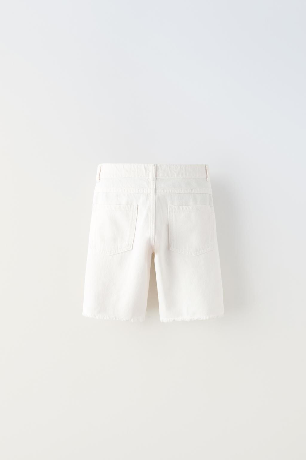 RIPPED DENIM BERMUDA SHORTS - Zara фото 2