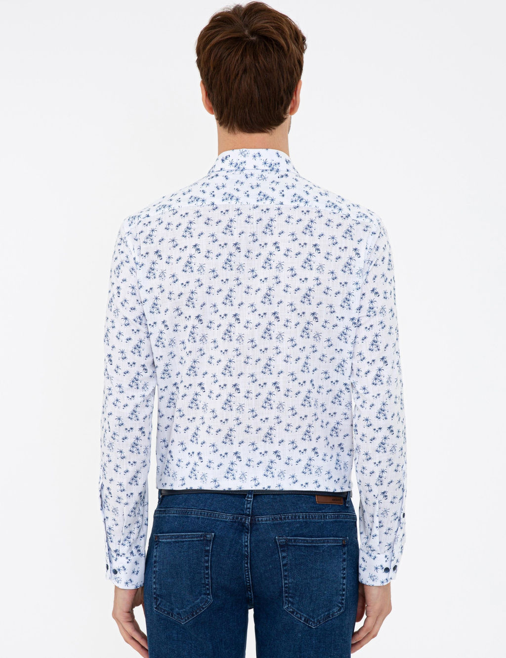 Темно-синяя приталенная рубашка с длинным рукавом - Cacharel фото 3