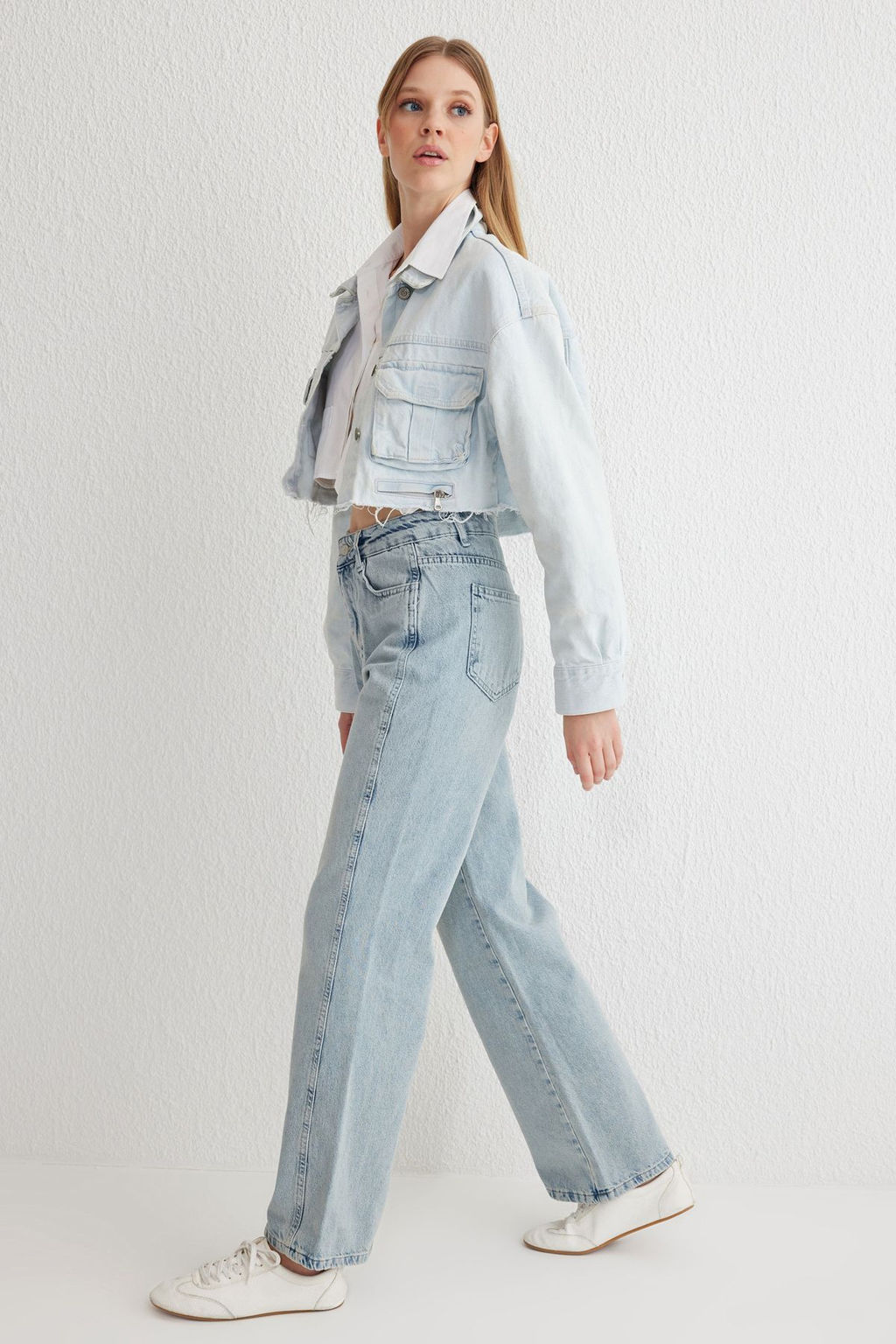 Ac?k Mavi Yuksek Bel Genis Paca Wide Leg Jeans TWOAW24JE00313 - Trendyolmilla фото 2