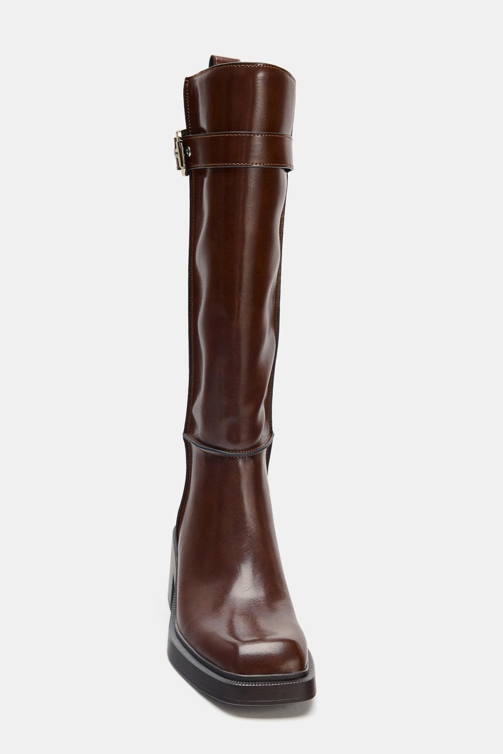 CONTRAST TOPSTITCH KNEE-HIGH BOOTS - Zara фото 9