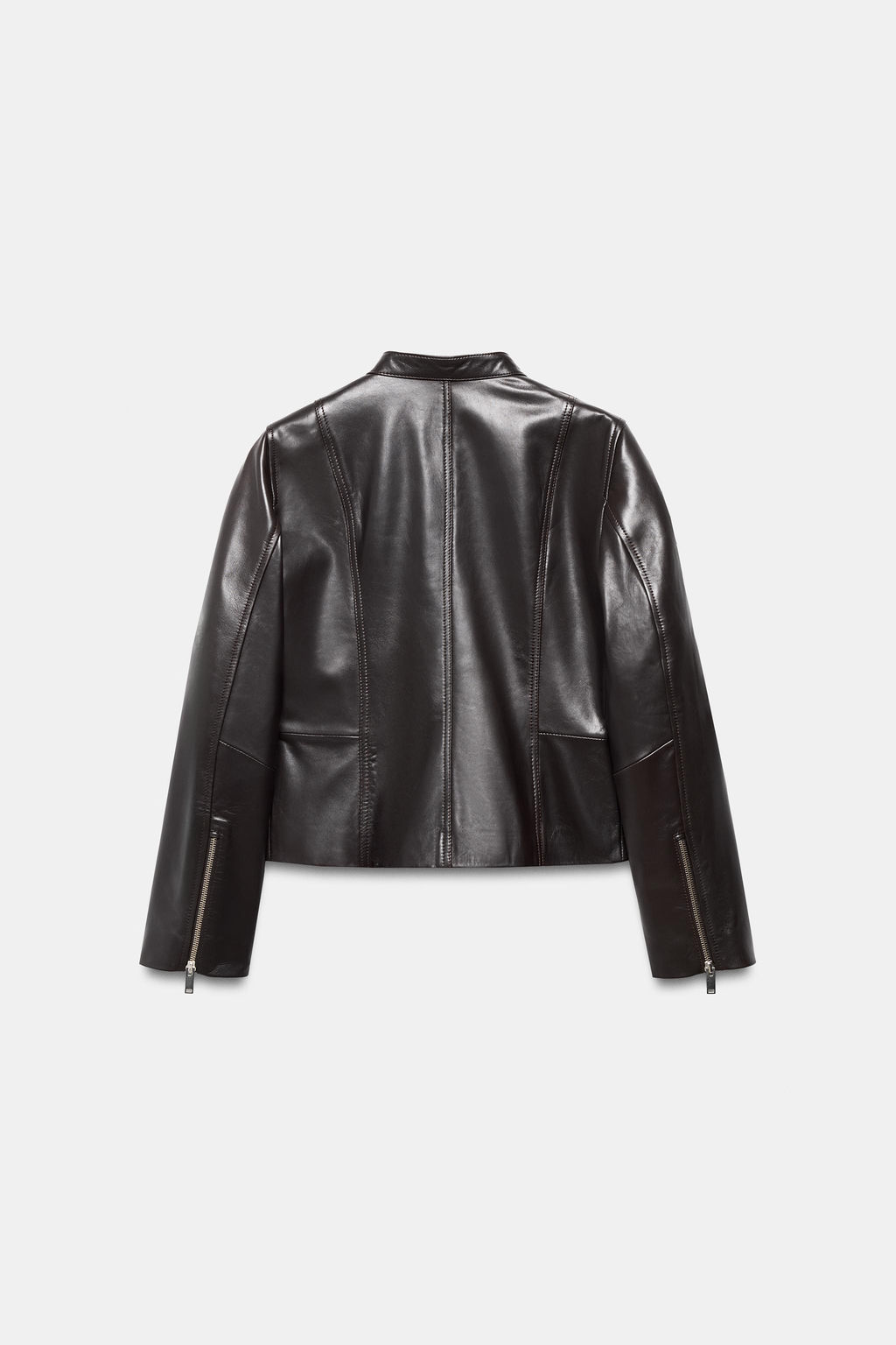CHAQUETA PIEL 100% ZW COLLECTION LIMITED EDITION / Marr?n oscuro - Zara фото 8