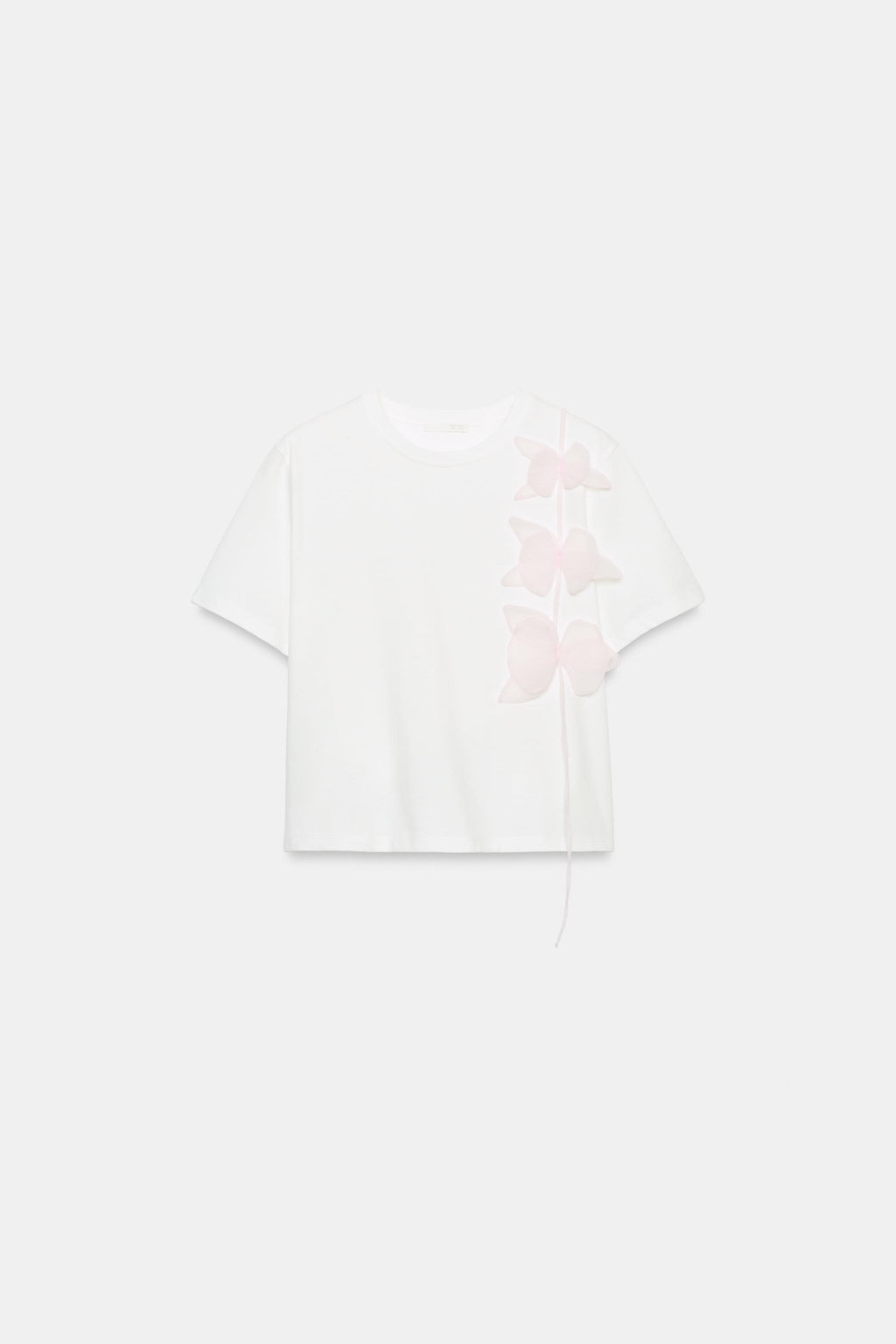CAMISETA FLOR RELIEVE / Blanco - Zara фото 6