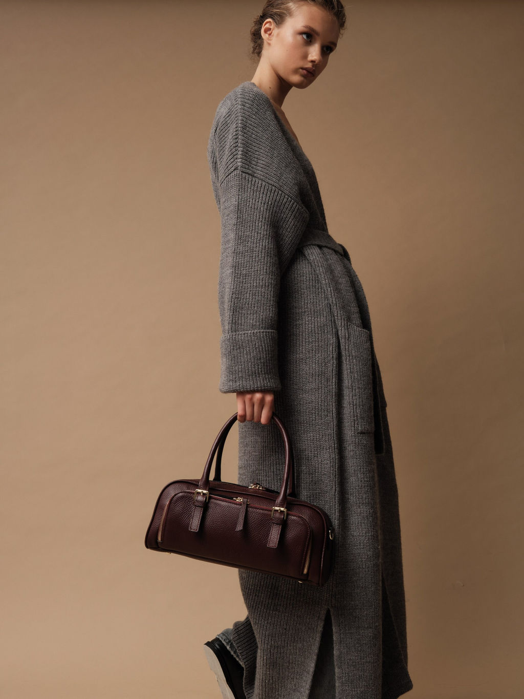 Кожаная сумка Nora DBR 31148 зимняя вишня фото 6