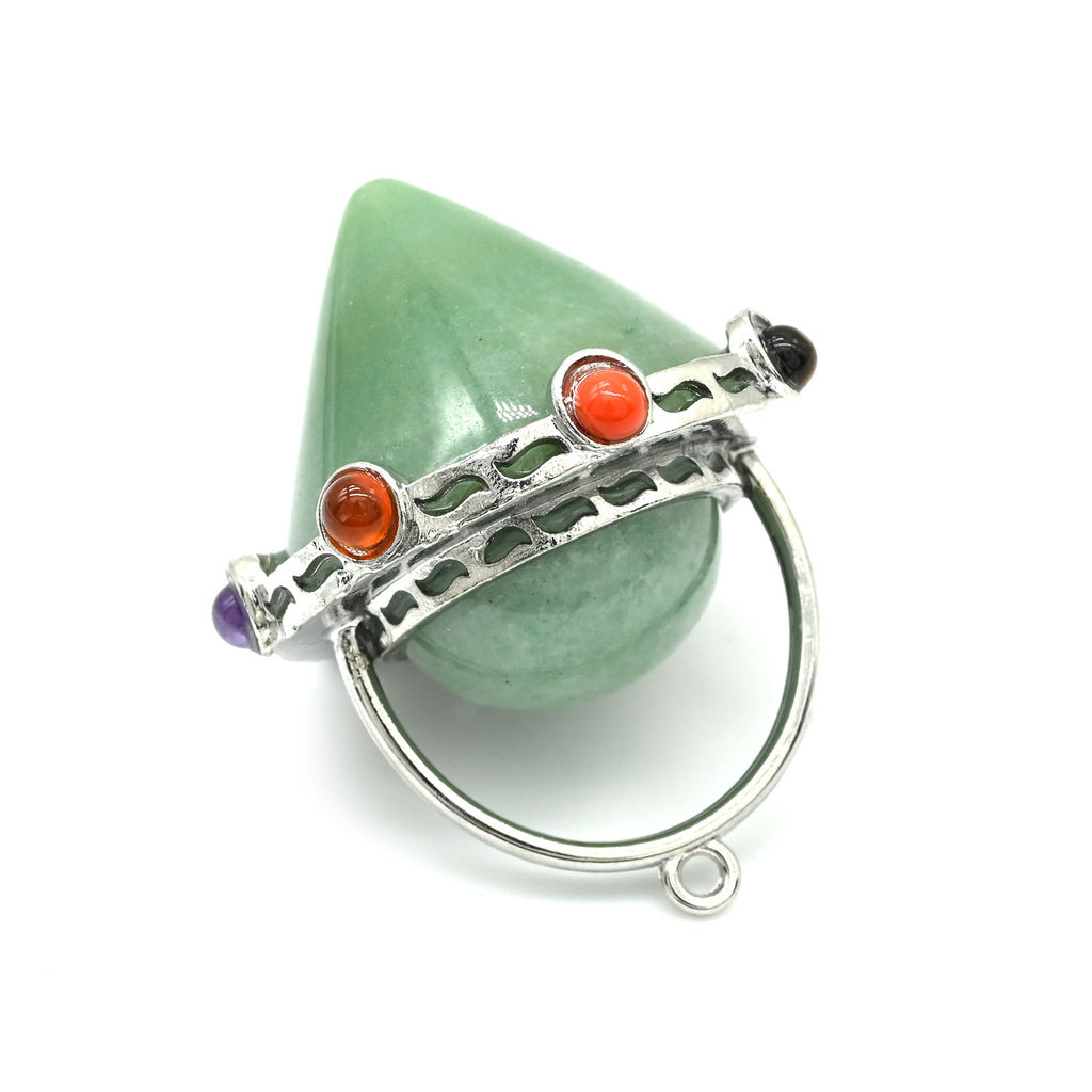 Маятник 7 чакр для принятия решений 33*47мм с нефритом прессованным