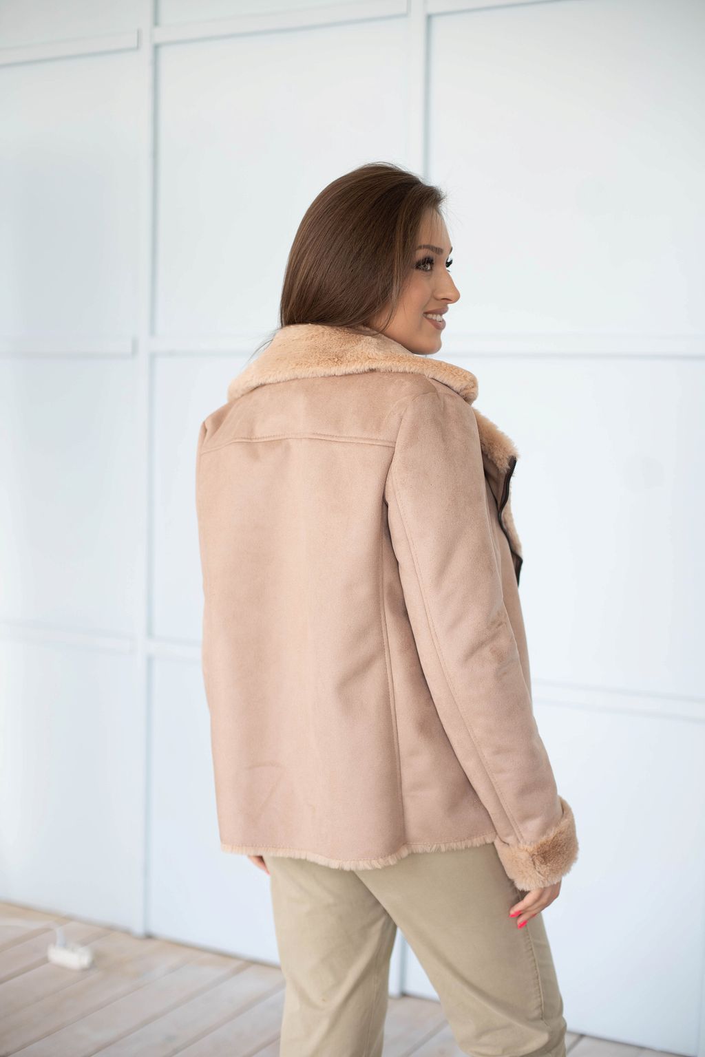 Дублёнка женская демисезонная 22560 (бежевый) - Kankan фото 2