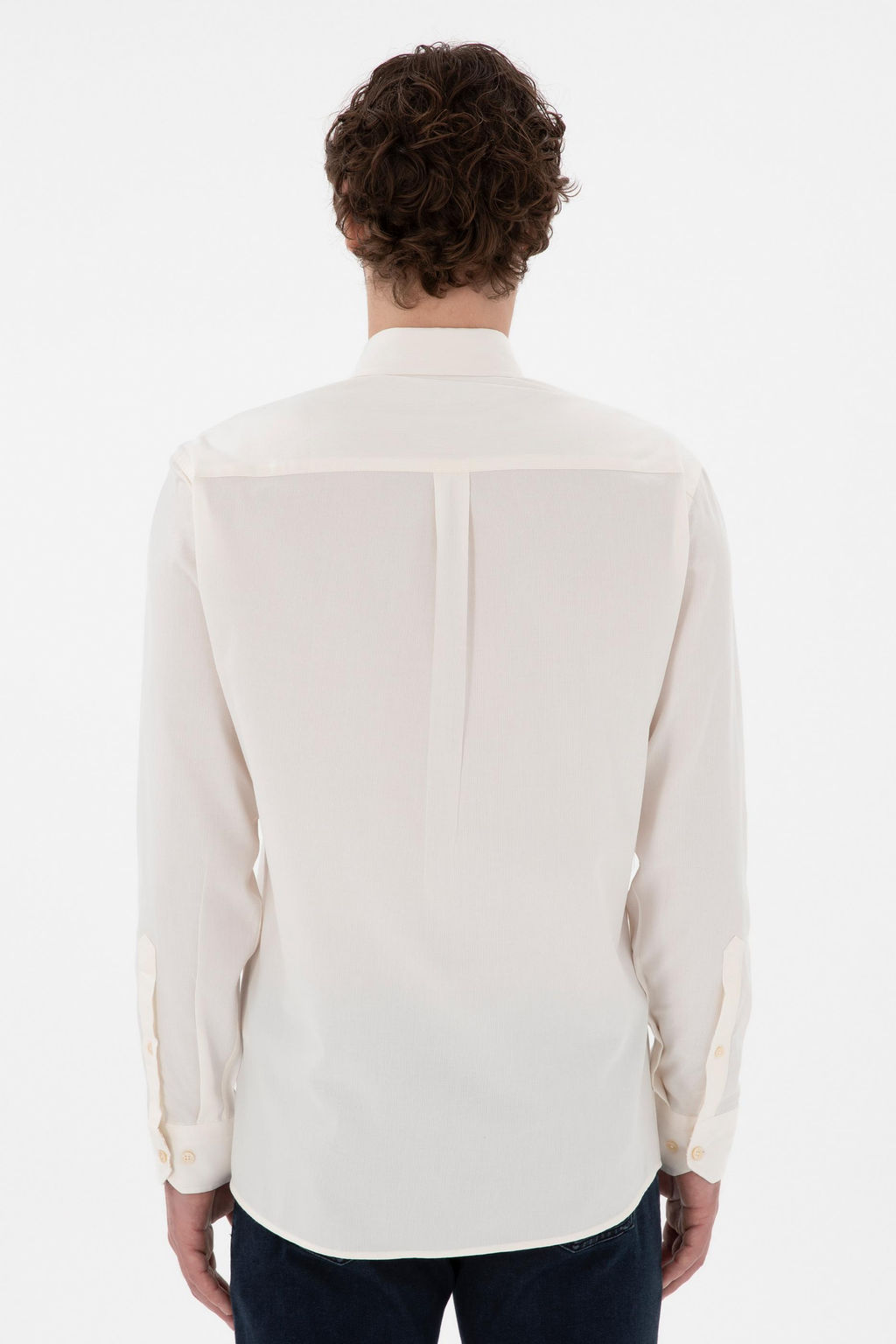 Мужская кремовая рубашка с длинным рукавом 1 бесплатно для 1 зоны в рубашках - U.s. polo assn фото 5