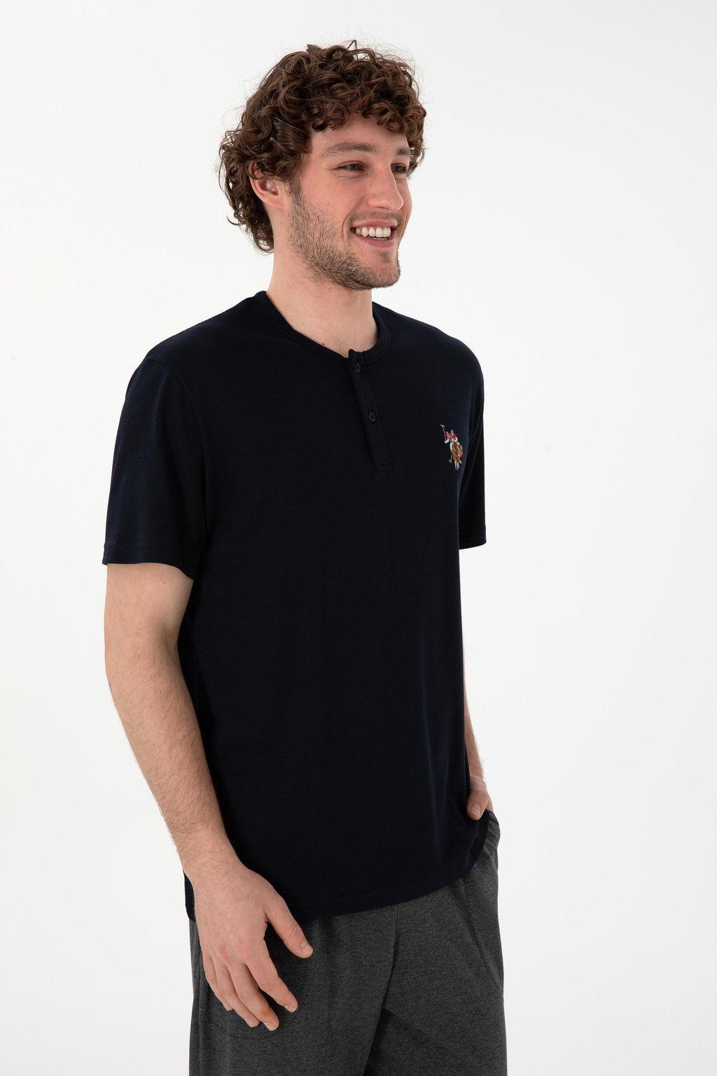 Erkek Bisiklet Patl_ Yaka Lacivert Pijama Tak_m_ Sepette S_rpriz _ndirim - U.s. polo assn фото 3