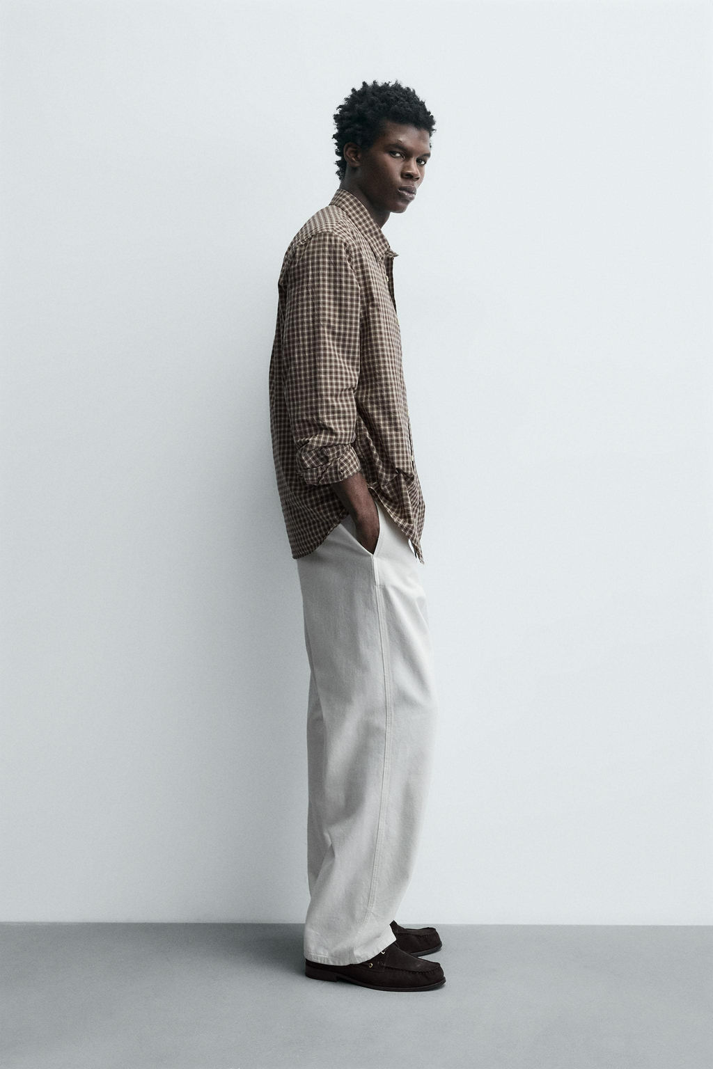 RELAXED FIT CHECK SHIRT - Zara фото 4