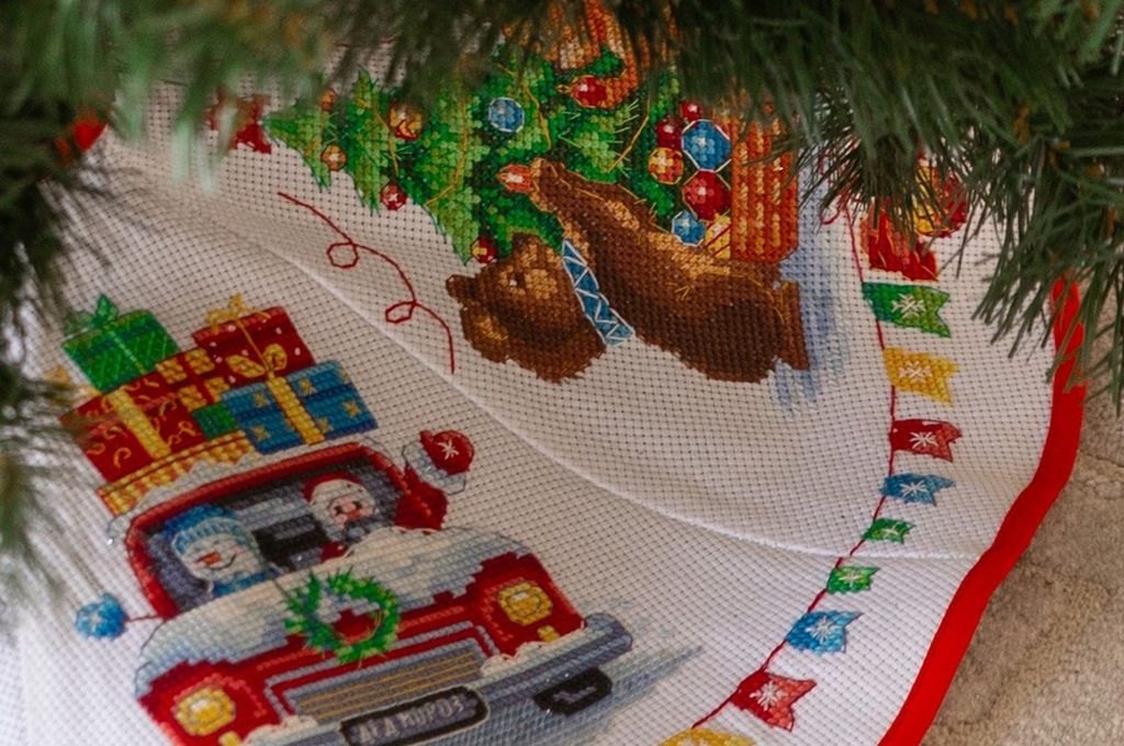 Набор для вышивания PANNA PR-7254 Юбка для новогодней ёлки 61 х 61 см