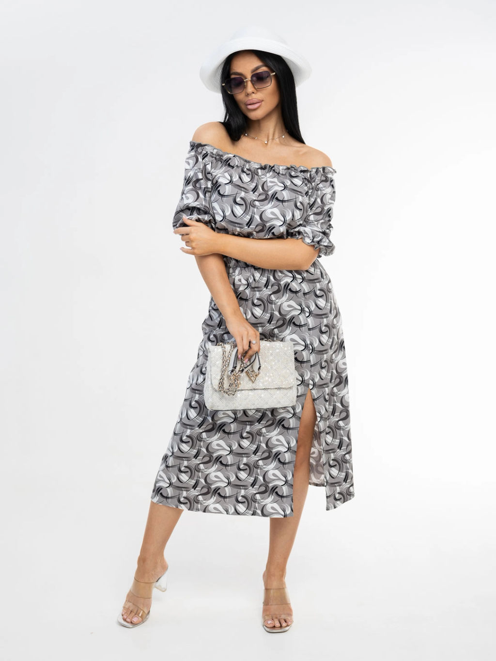 Платье женское, цвет серый