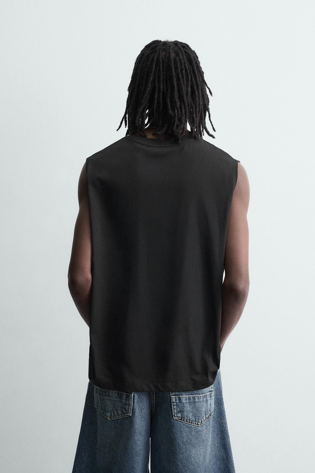CAMISETA TANK LAVADA / Negro - Zara фото 3
