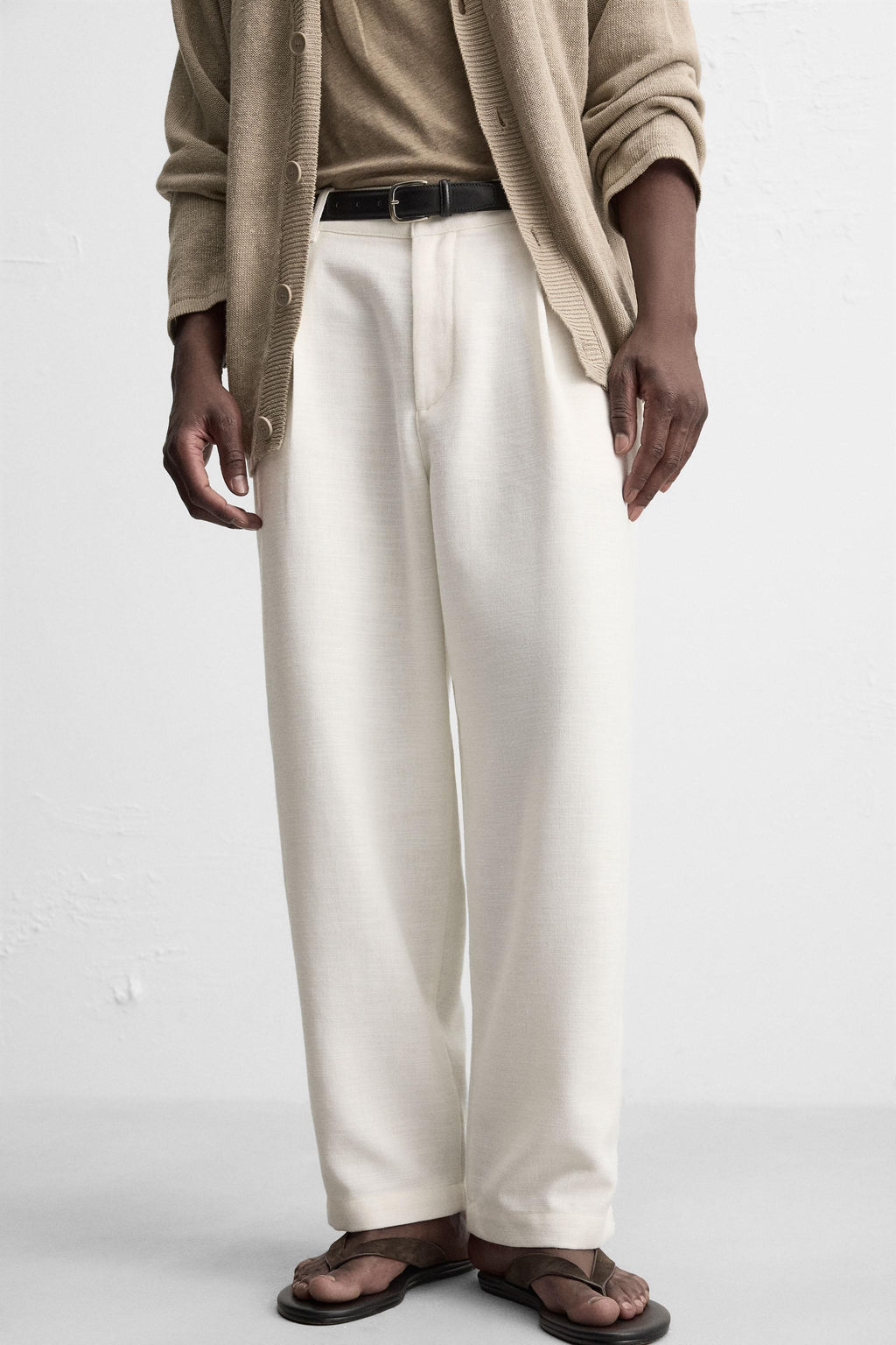 RELAXED FIT PLEATED TROUSERS - Zara фото 6