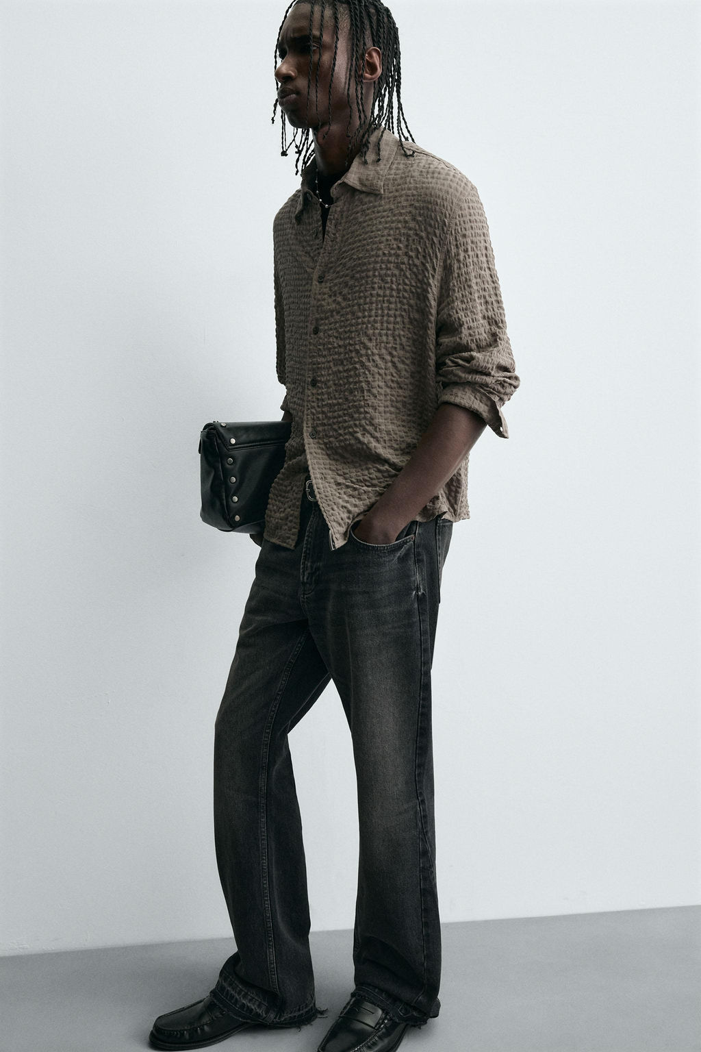 TEXTURED CHECK SHIRT - Zara фото 6