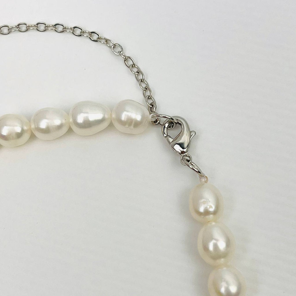 Колье из Жемчуга с цепочкой на спине 43 см +