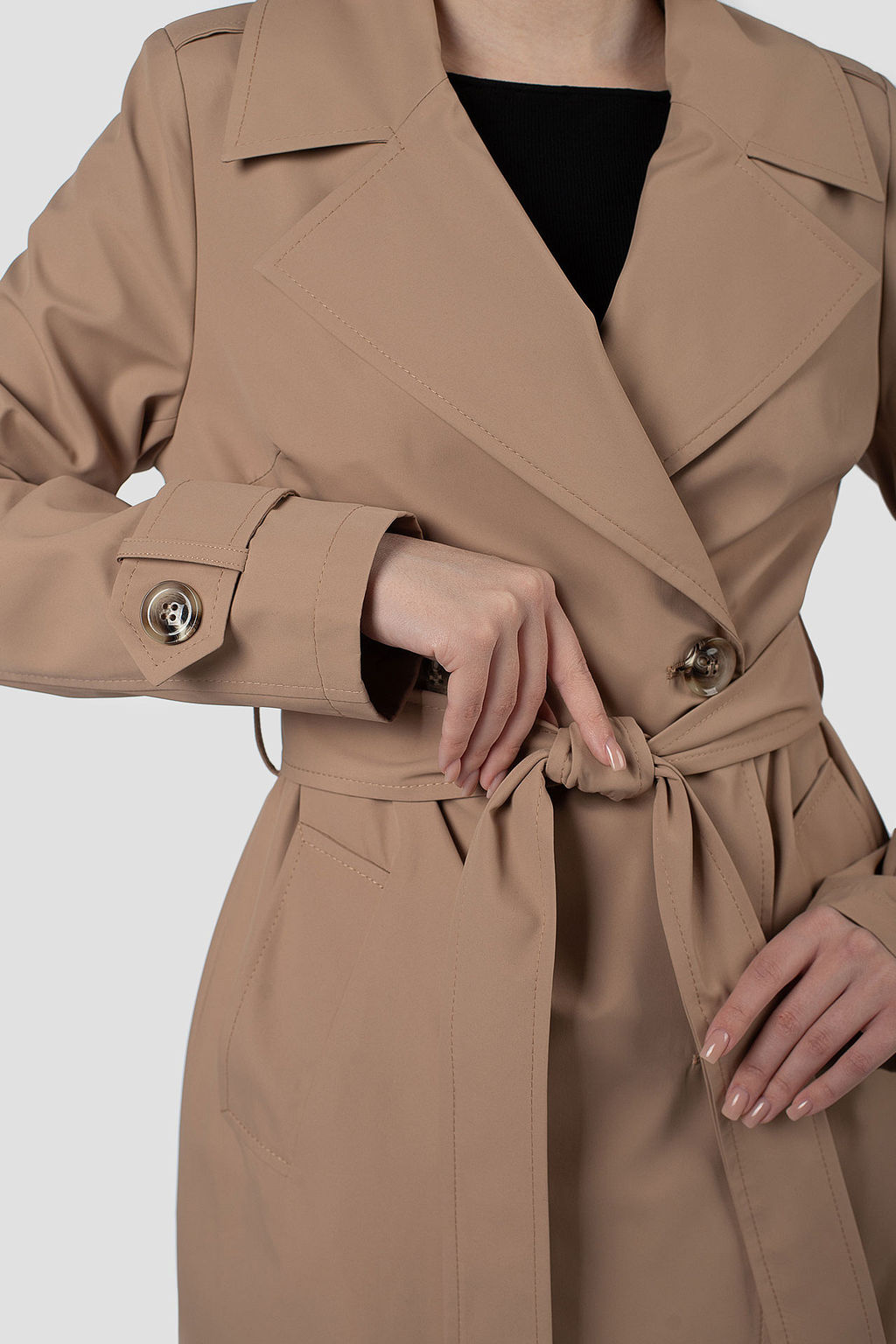 03-3425 Плащ женский (пояс) - El podio фото 9