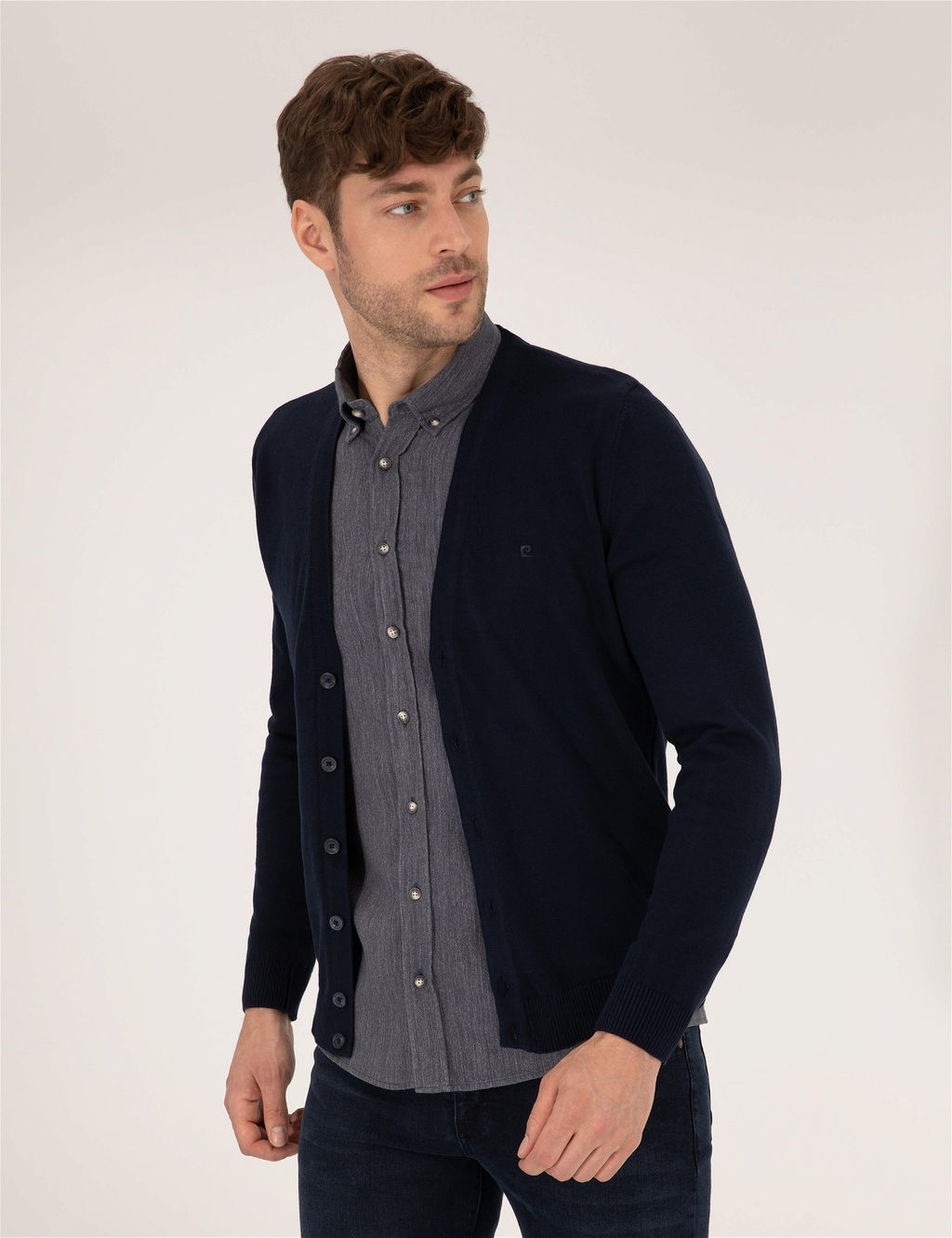 Lacivert Slim Fit Basic D__meli Triko H_rka