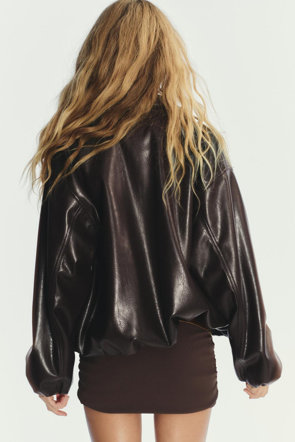 FAUX LEATHER BOMBER JACKET - Zara фото 7