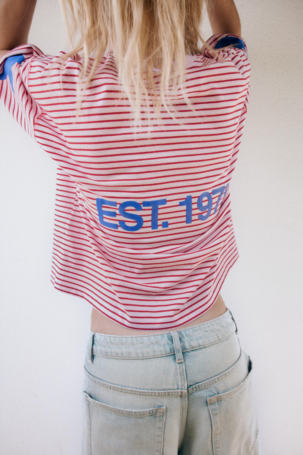 CAMISETA OVERSIZE RAYAS TEXTO / Rosa - Zara фото 5
