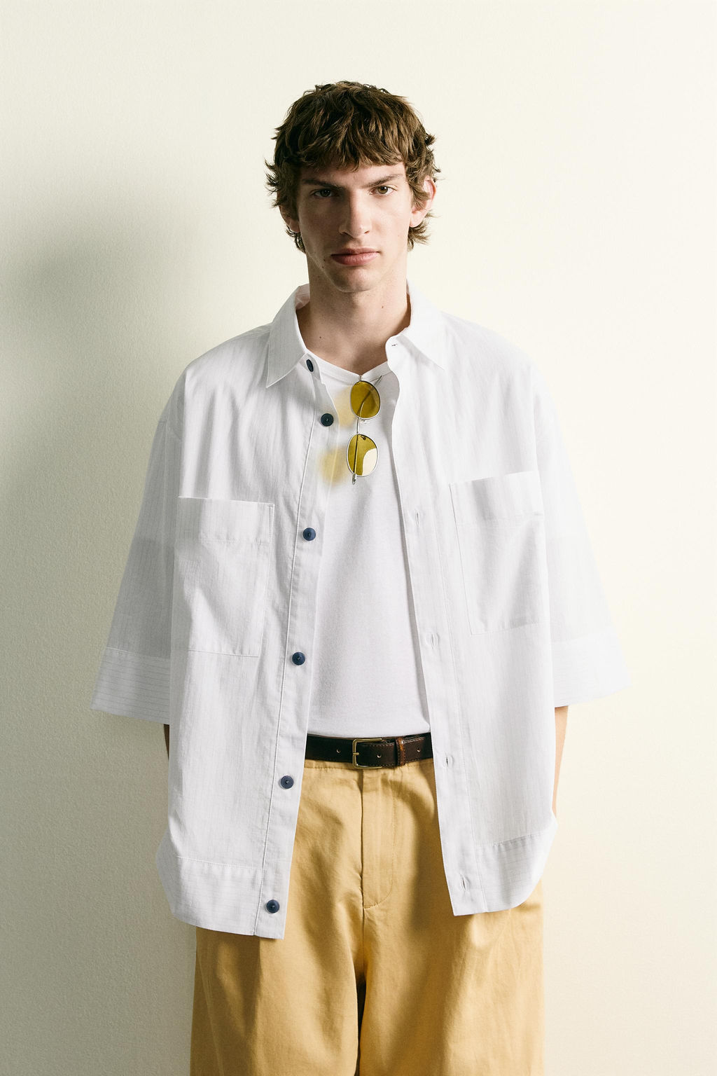 CAMISA BOXY FIT RAYAS / Blanco - Zara фото 2