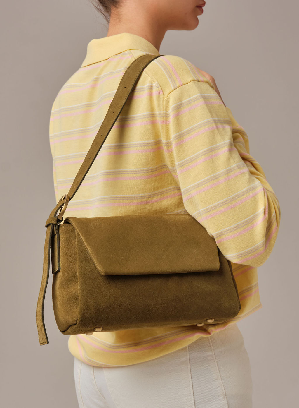 Замшевая сумка Nova DBR 31391 белый мох  фото 4