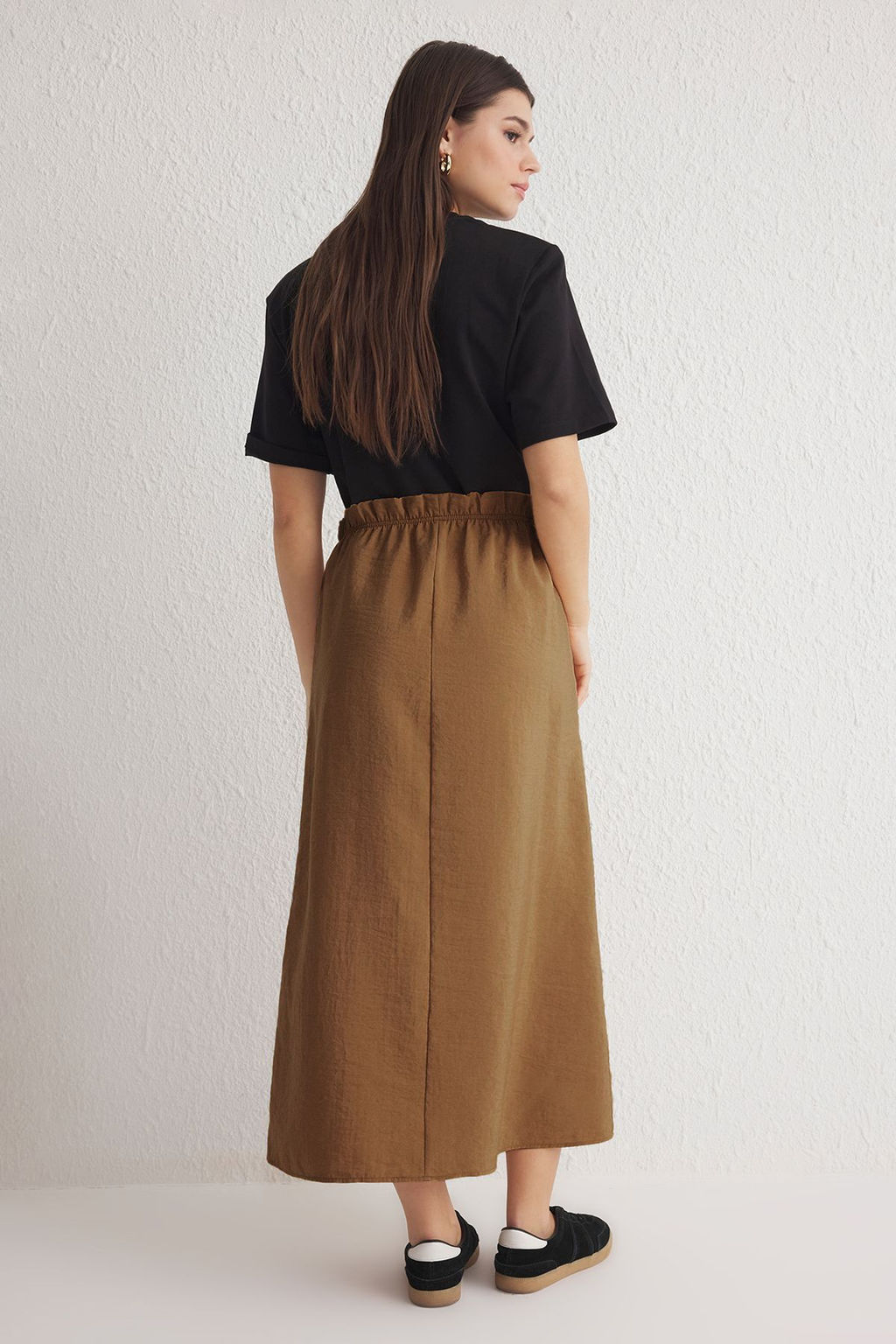 TRENDYOLMILLA Ac?k Kahverengi Modal Midi Boy Klos Dokuma Etek TWOSS25ET00054 фото 8