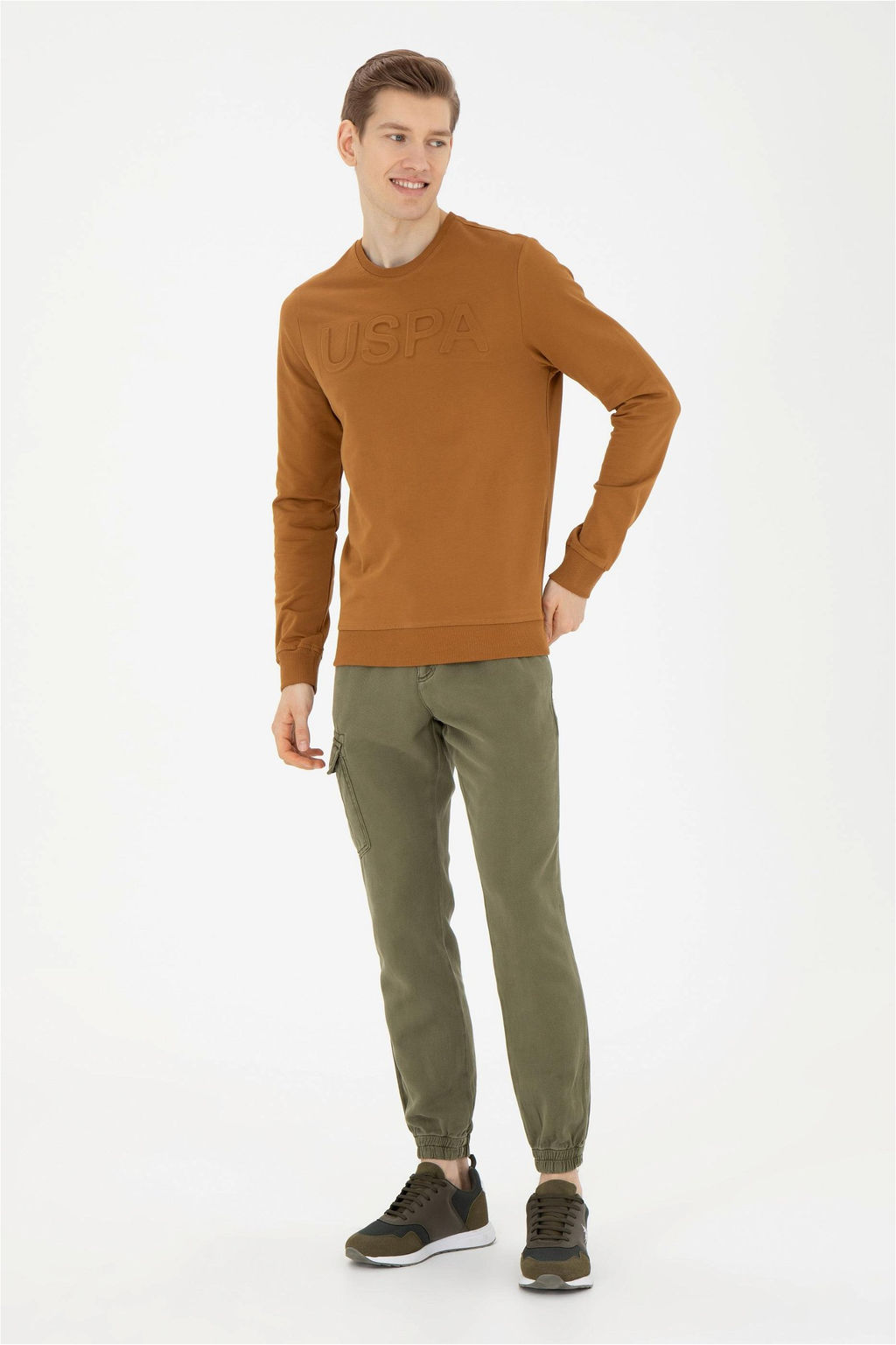 Мужские брюки цвета хаки из плотной ткани - U.s. polo assn фото 3