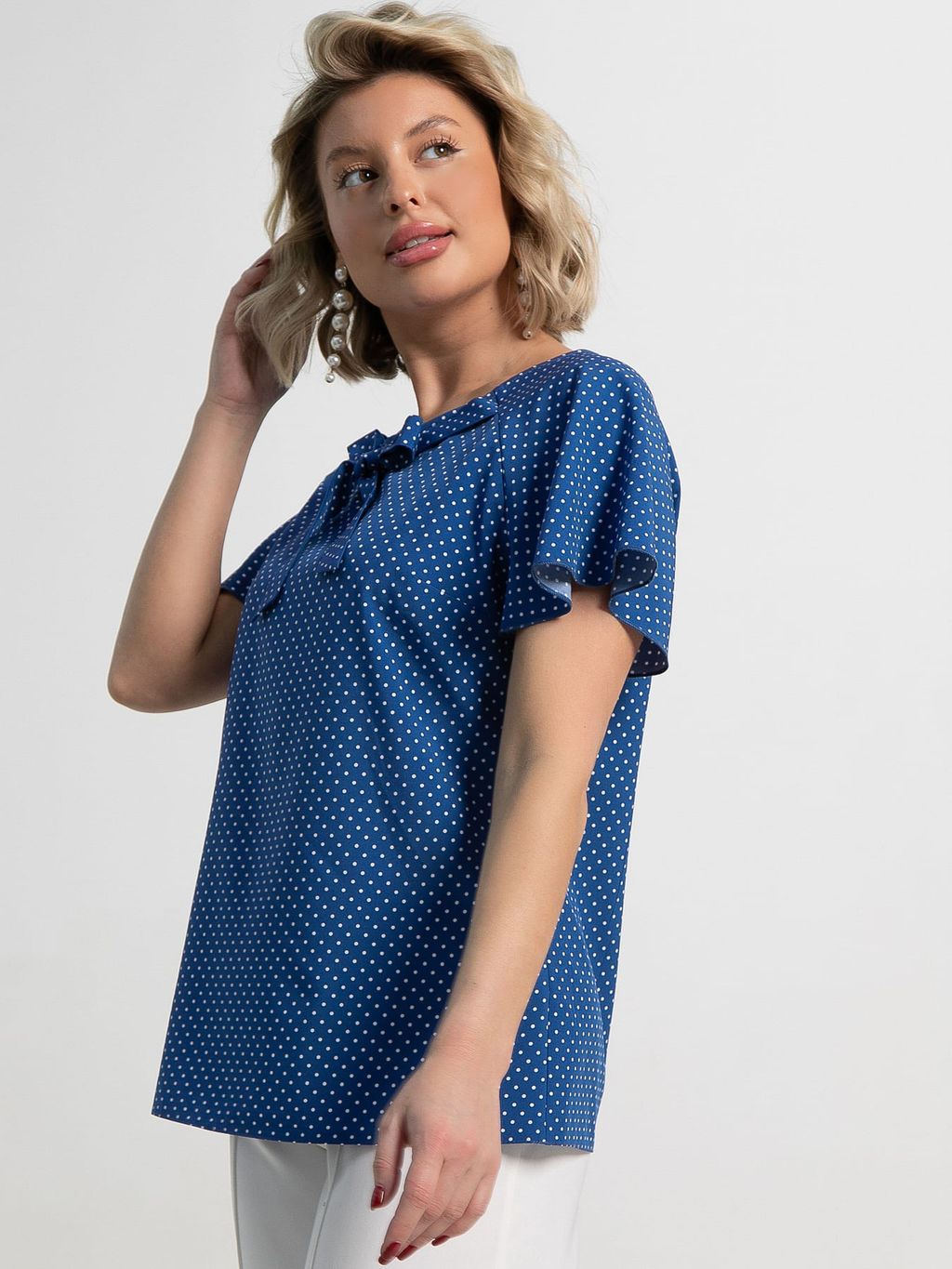 Блуза Сицилия (голубая) Б15247-19М - Lt collection фото 7