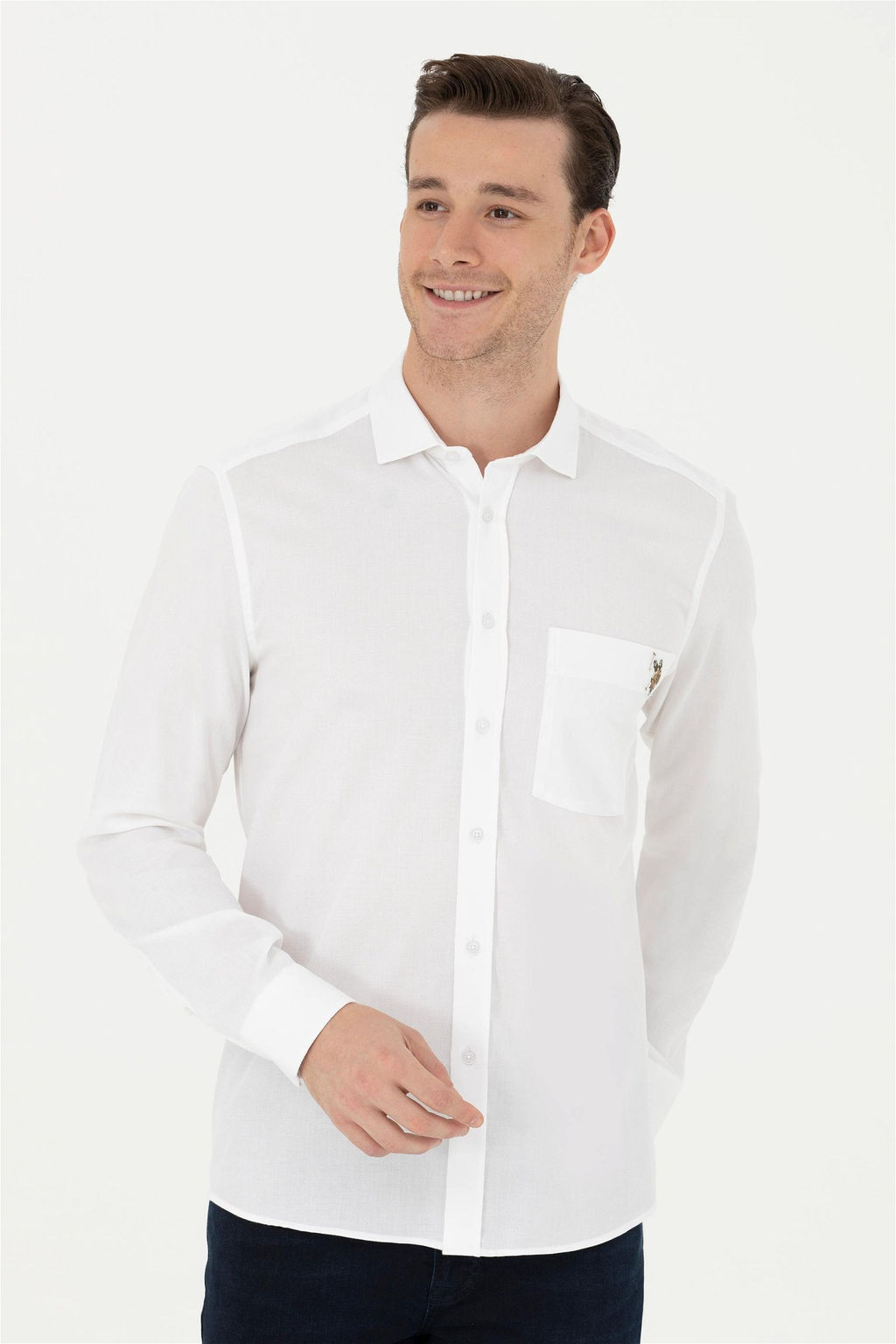 Мужская белая рубашка с длинным рукавом - U.s. polo assn фото 3