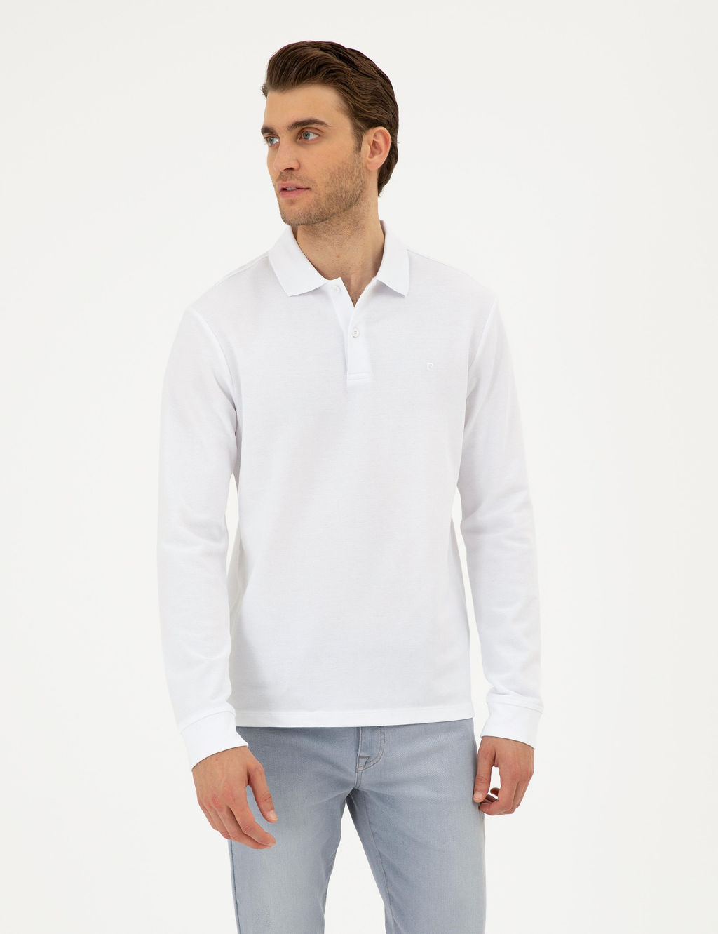 Beyaz Slim Fit Basic Sweatshirt