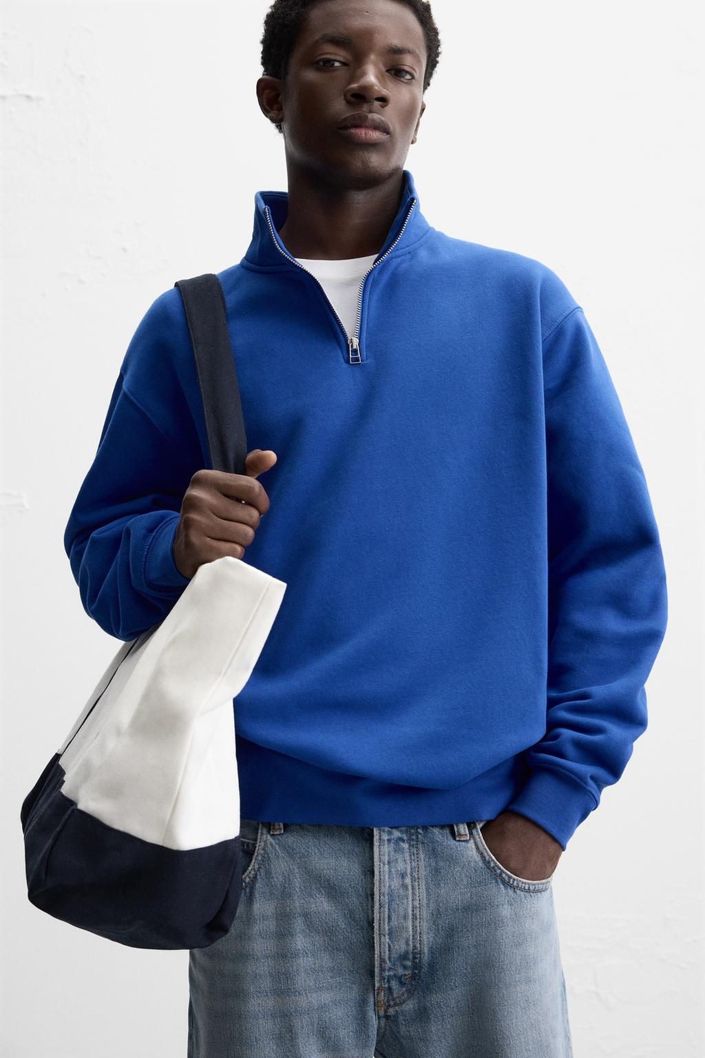 BASIC QUARTER ZIP SWEATSHIRT - Zara фото 39