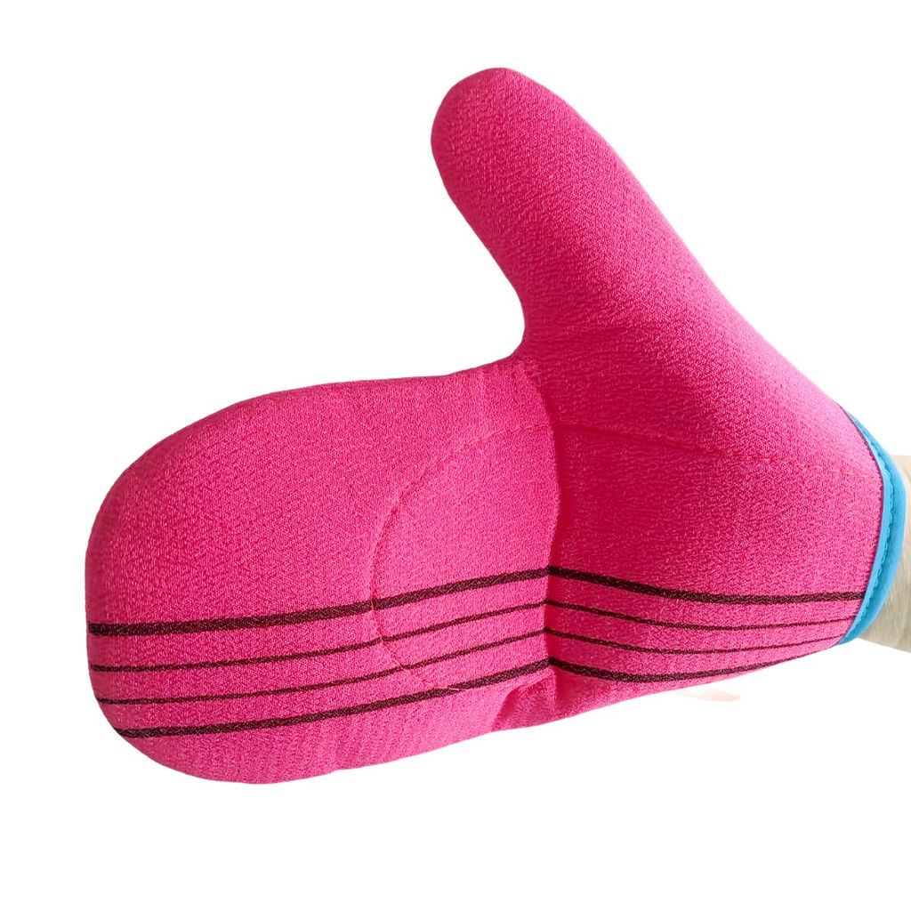 Bath Towel Мочалка-рукавица для душа с пилинг-эффектом, уплотненная, малиновый