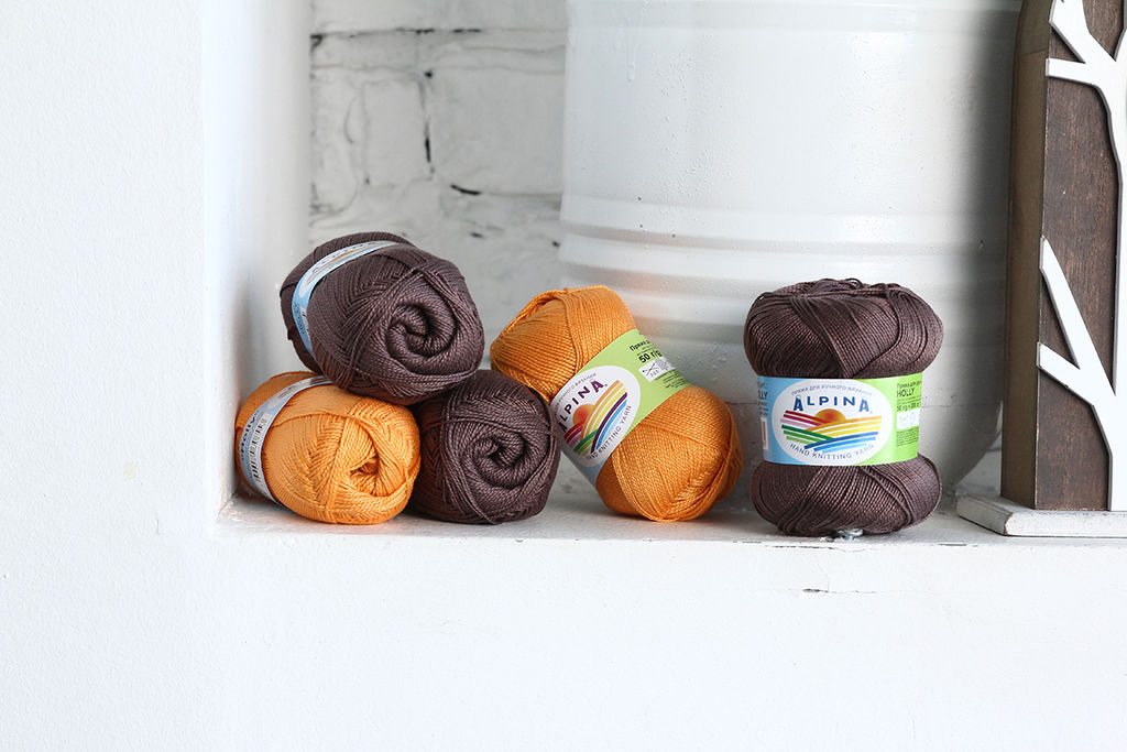 Пряжа ALPINA HOLLY 100% мерсеризованный хлопок 10 шт. х 50 г 200 м 10 м