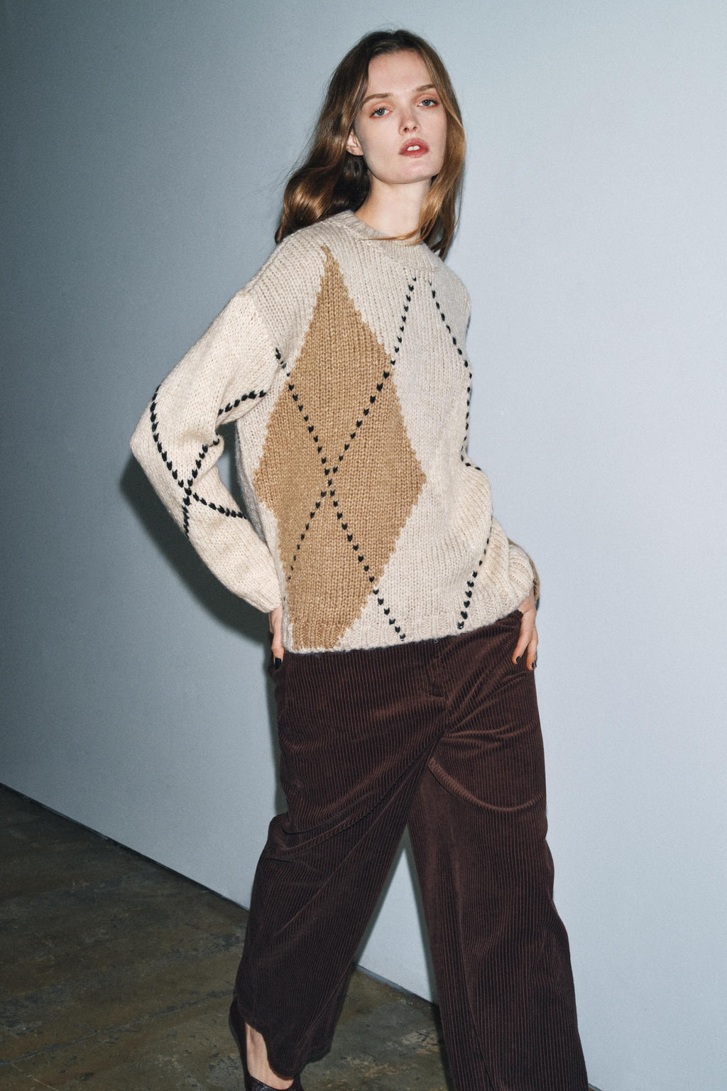 JERSEY PUNTO ROMBOS / Beige