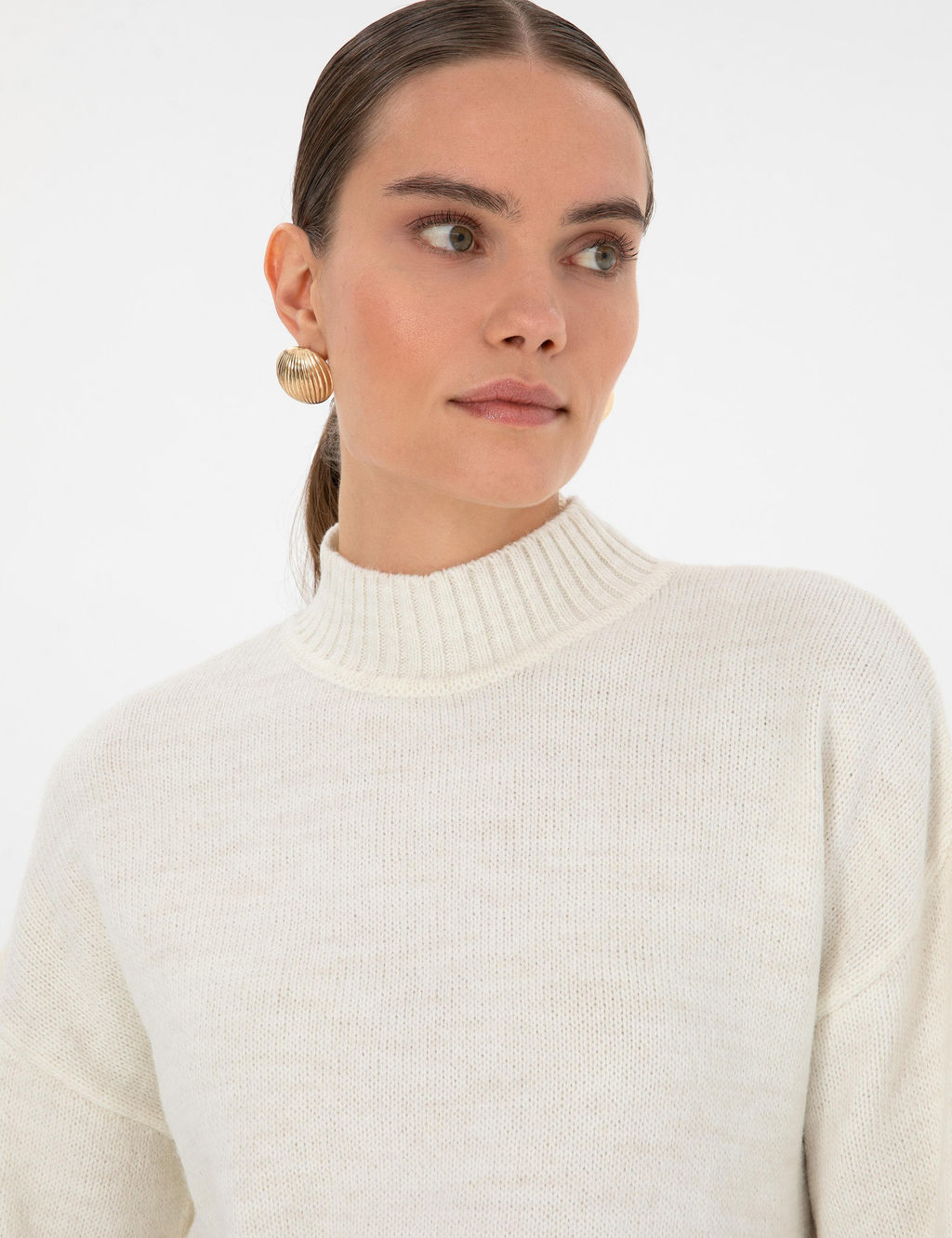 Ekru Comfort Fit Yar_m Bal_k__ Kazak - Pierre cardin фото 2