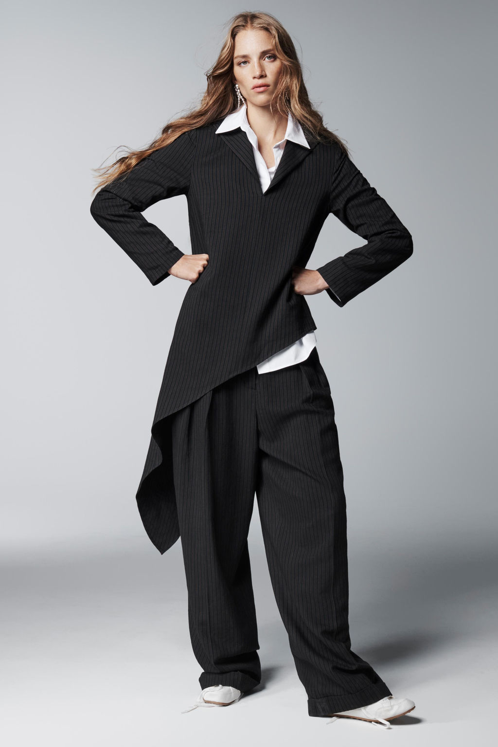 ASYMMETRIC STRIPED TOP ZW COLLECTION