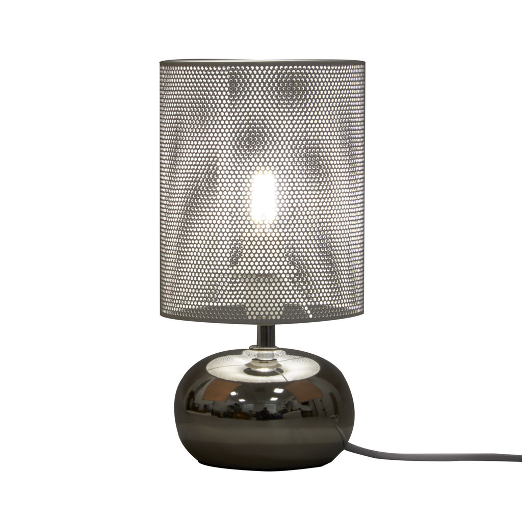 UML-B307 E14 SILVER/WHITE Светильник настольный декоративный под лампу Е14, 40W. Механический выключатель. Серебристый/Белый. ТМ Uniel