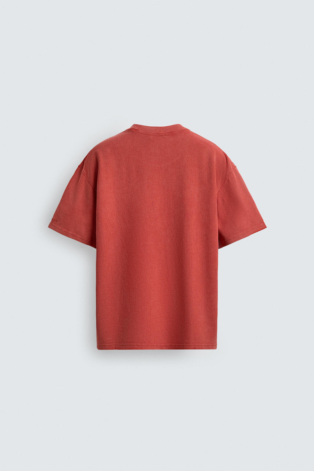 CAMISETA LAVADA ESTRUCTURA WAFFLE / Rojo