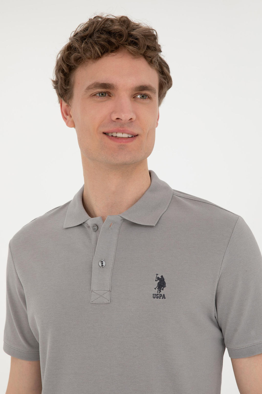 U. S. Polo Assn / Мужская темно-серая базовая футболка - U.s. polo assn фото 9