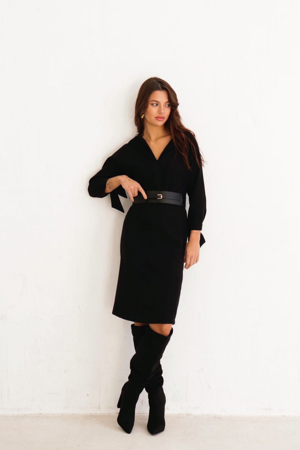 Платье-реглан чёрное - Martichelli фото 7