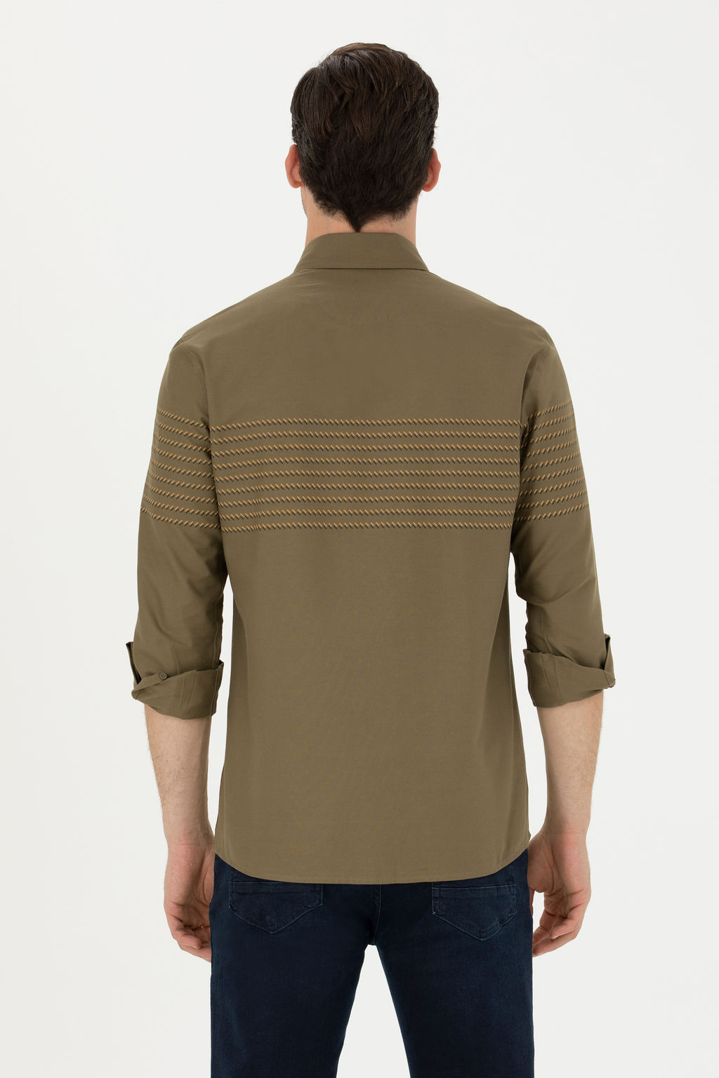 Мужская рубашка цвета хаки с длинным рукавом - U.s. polo assn фото 26