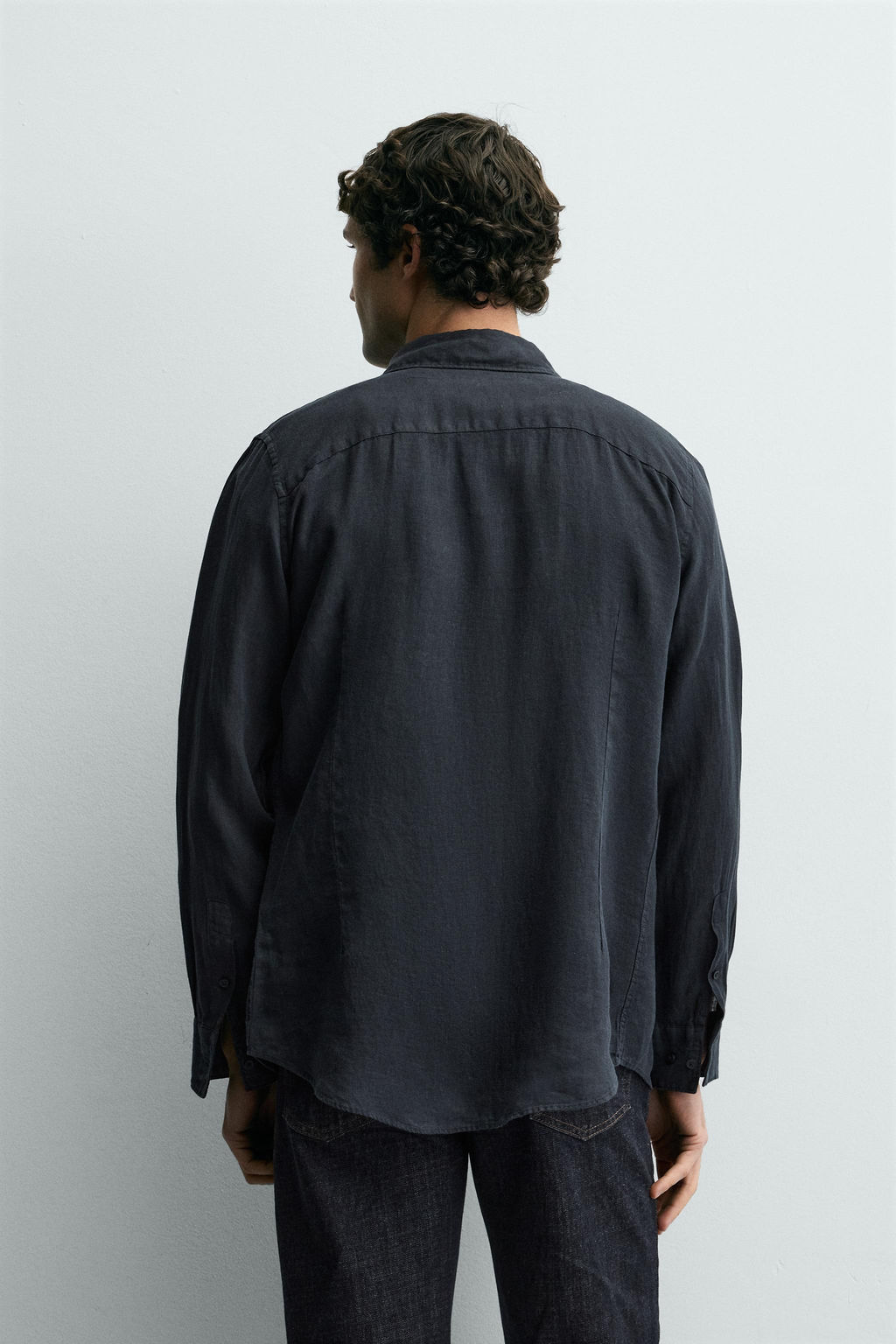 CAMISA REGULAR FIT 100% LINO / Marino - Zara фото 3