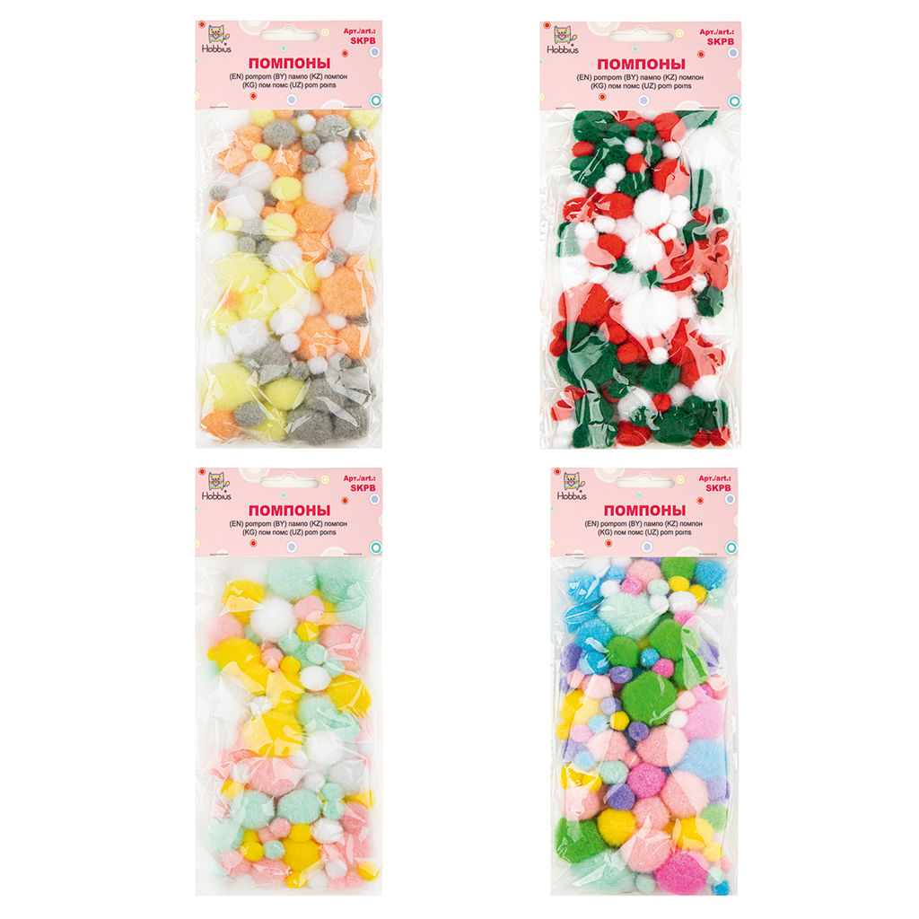 Hobbius SKPB Помпоны MIX 108 шт 01  фото 3