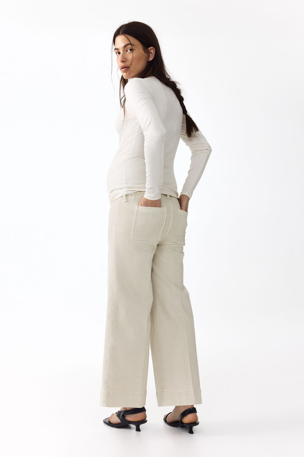 MAMA Wide High Waist Ankle Jeans - H&m фото 4
