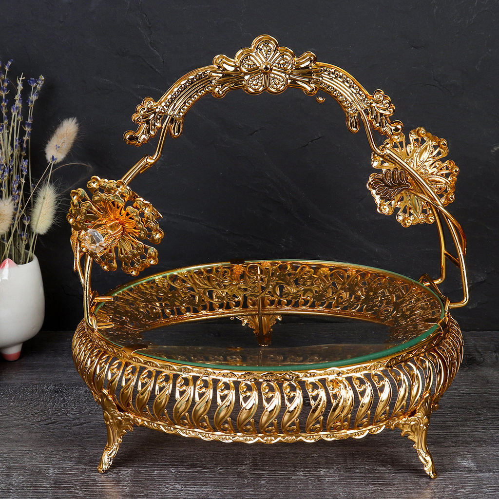 Ваза для фруктов Элит Корона 25х25 см круглая/ D-865 /уп 10/ - ГалеонТрейд фото 5