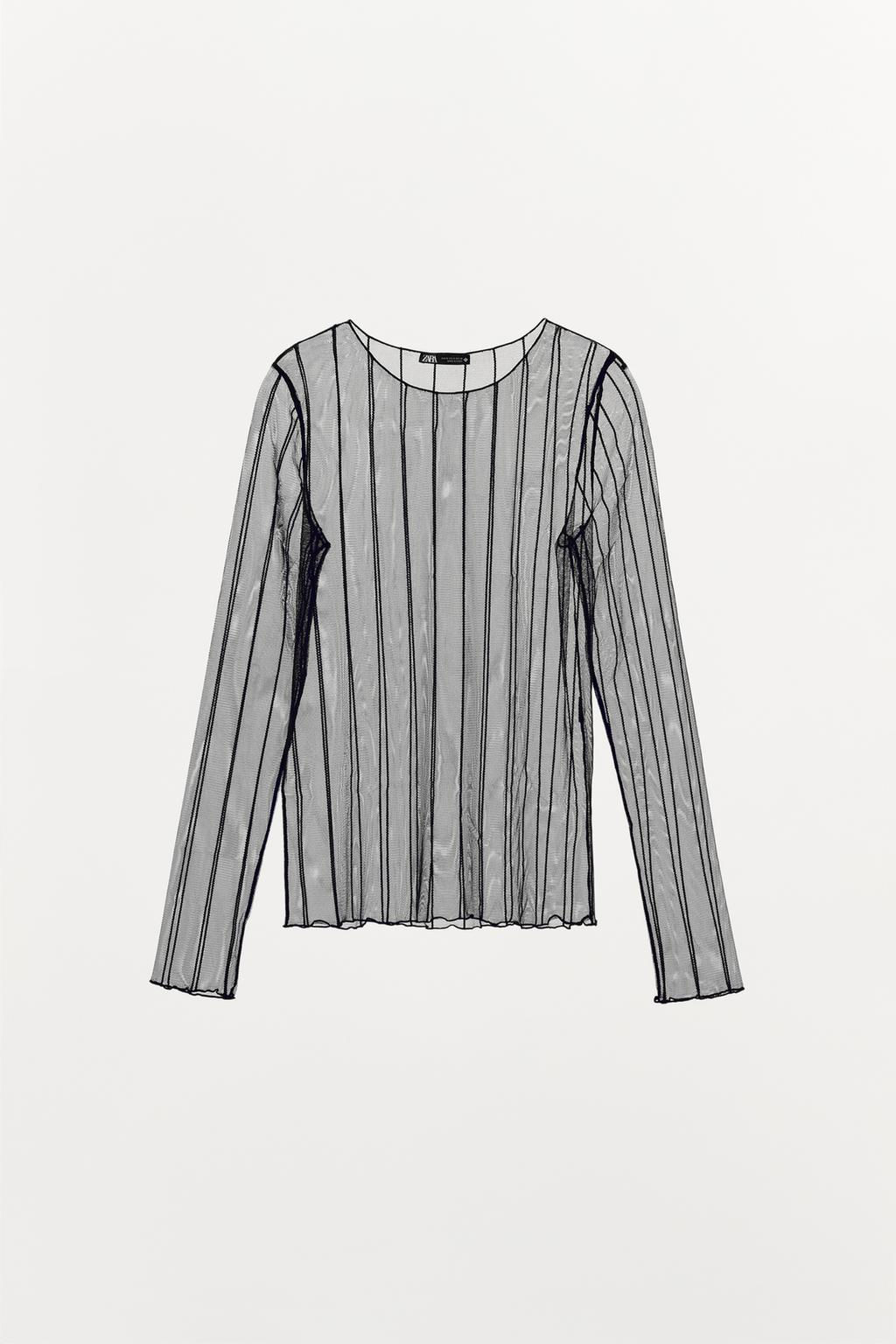 EMBROIDERED TULLE T-SHIRT - Zara фото 5